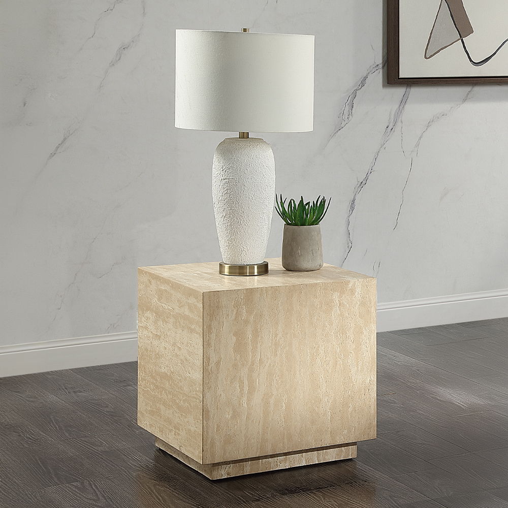 Deon - End Table - Beige Travertine, beige, view 7