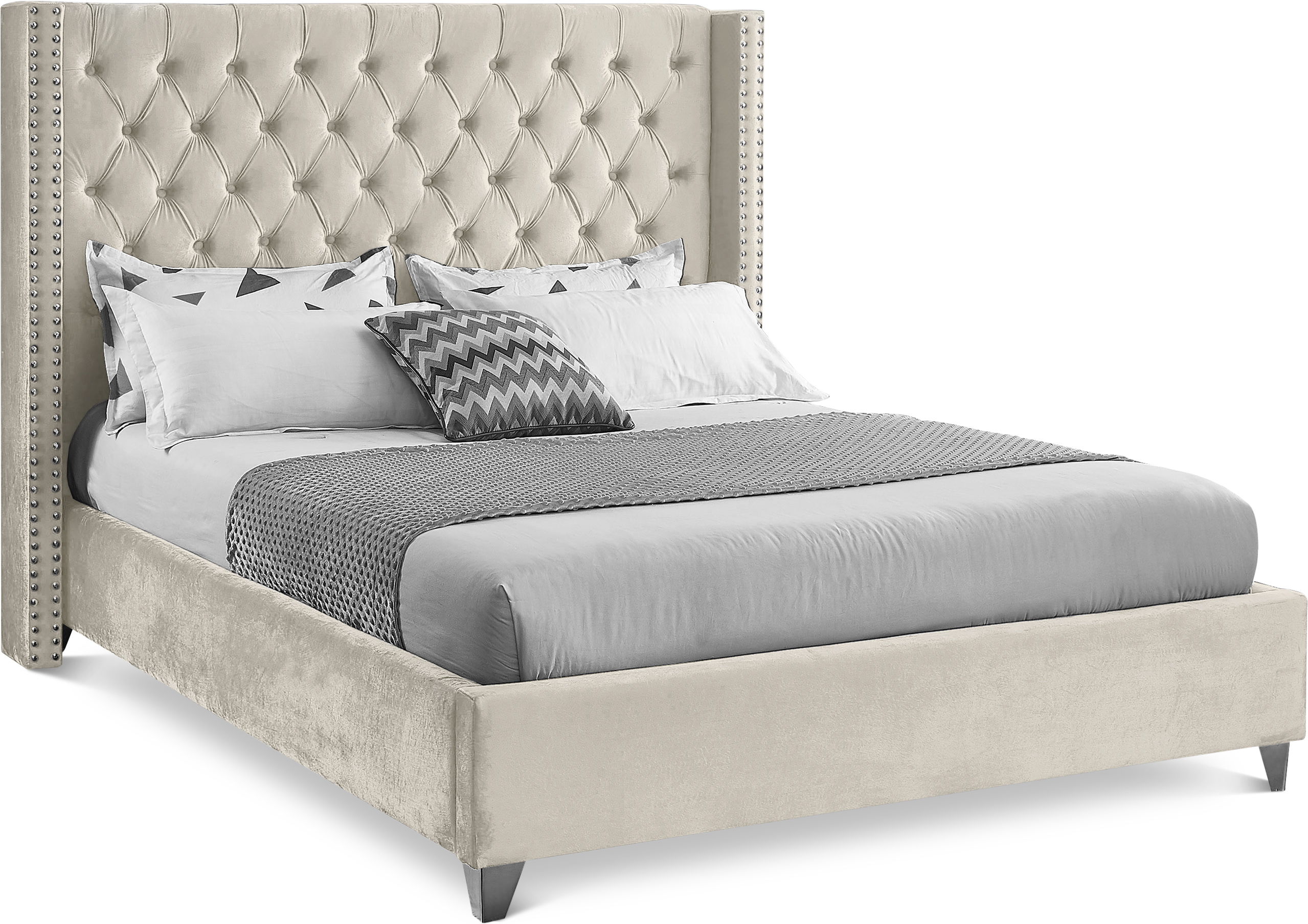 Aiden - King Bed - Cream