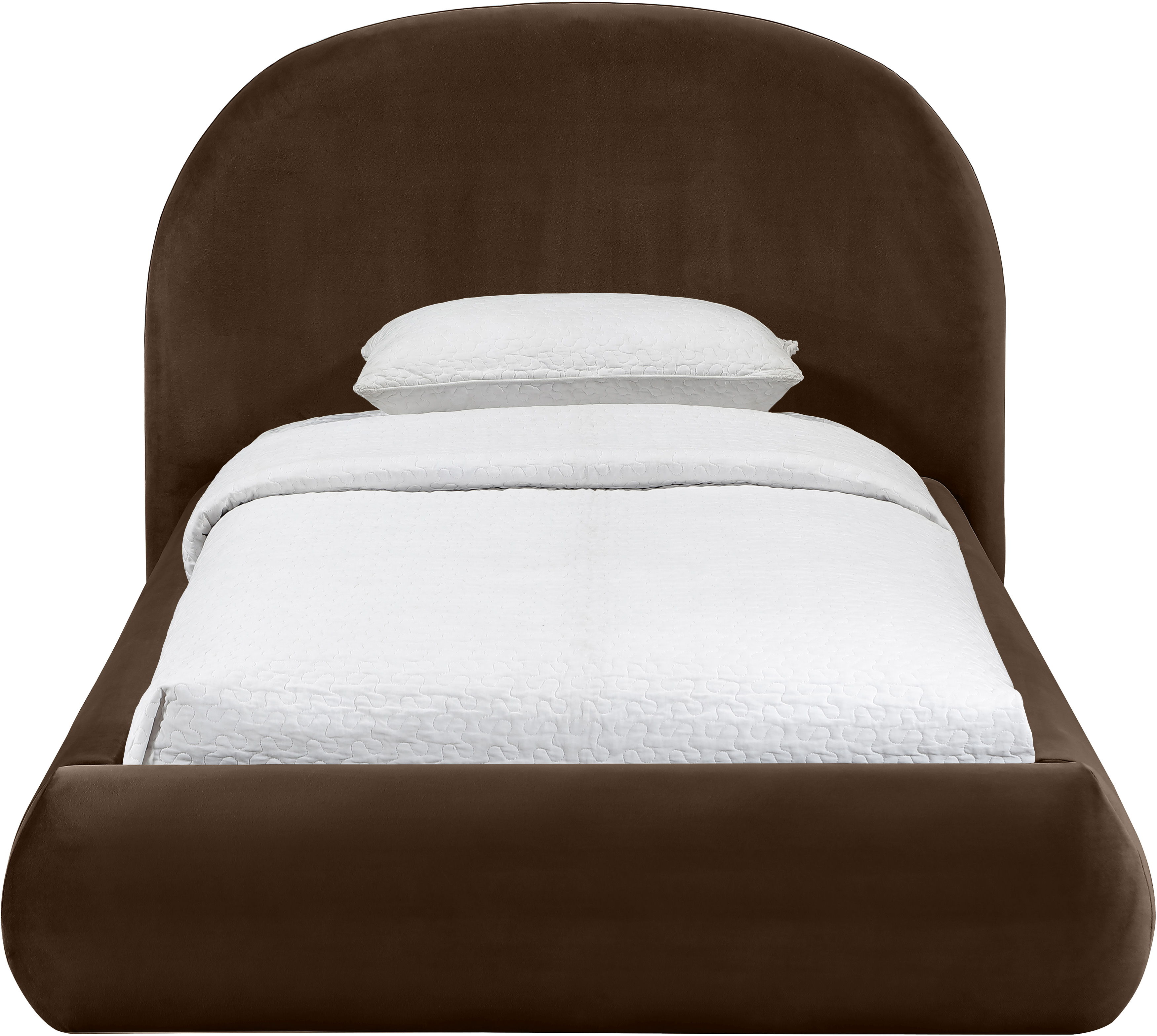Celine - Upholstered Twin Bed - Brown