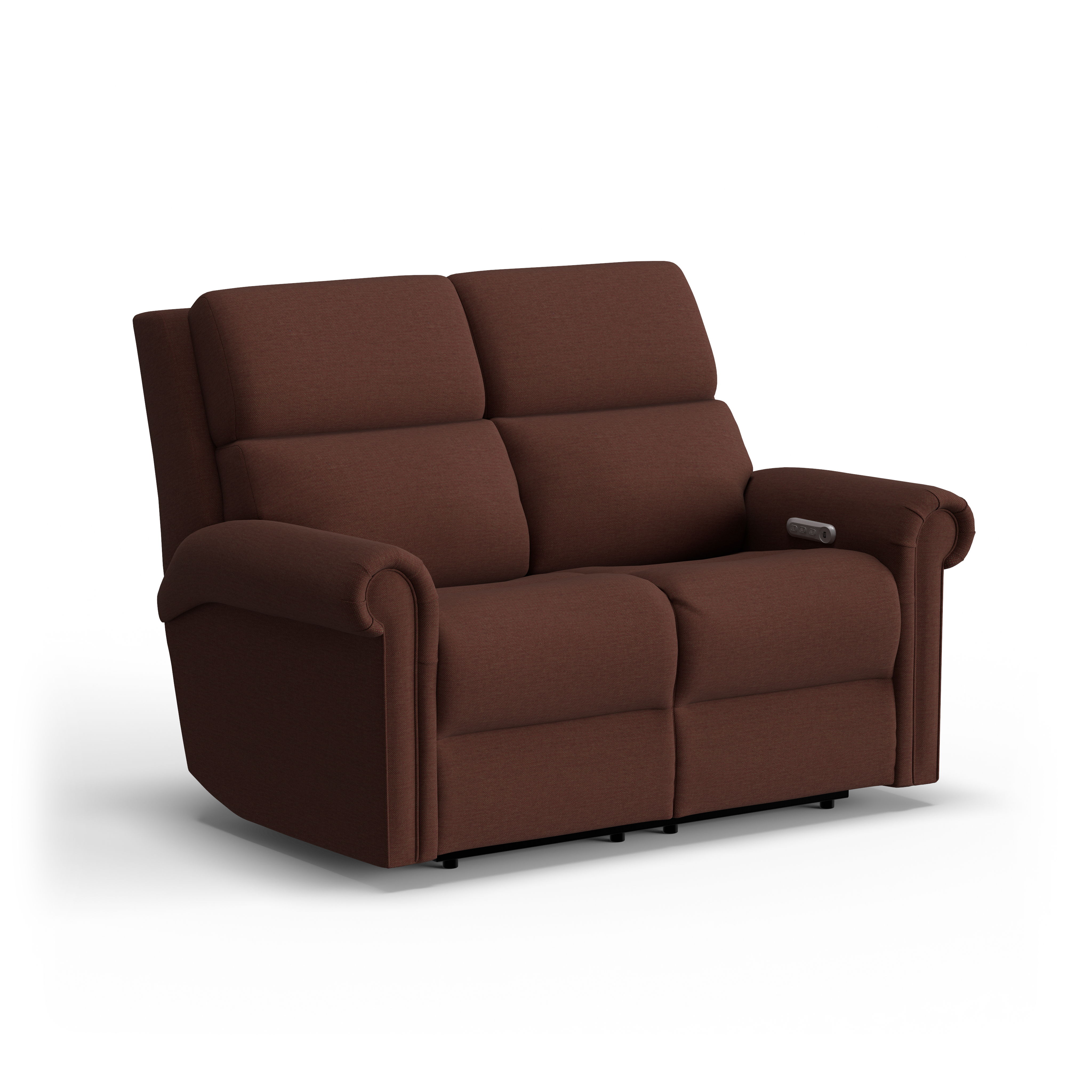 Bernard - Power Reclining Loveseat With Power Headrest & Lumbar, Nailhead Trim, blue, view 2