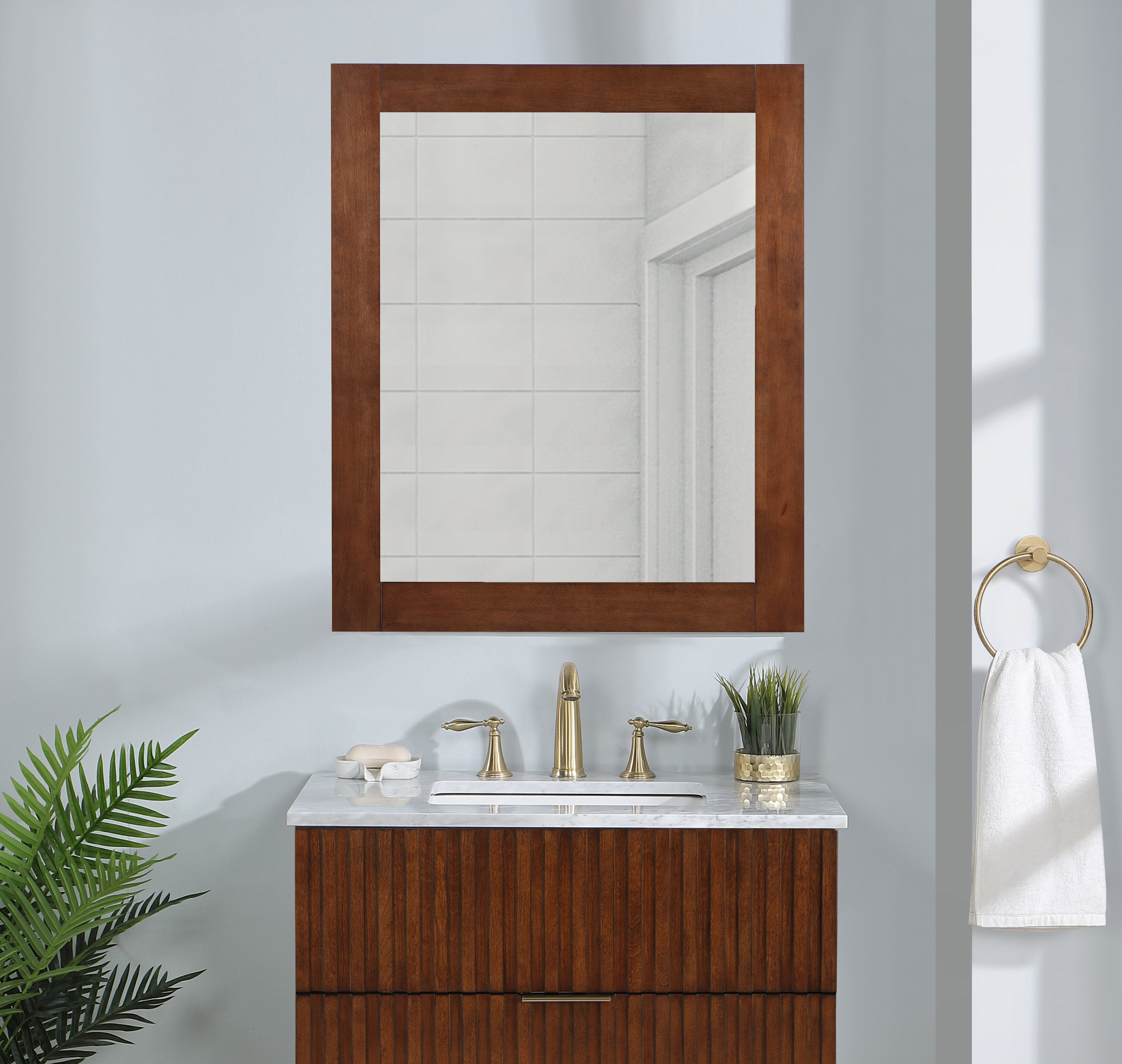 Monad - 30" Mirror - Walnut