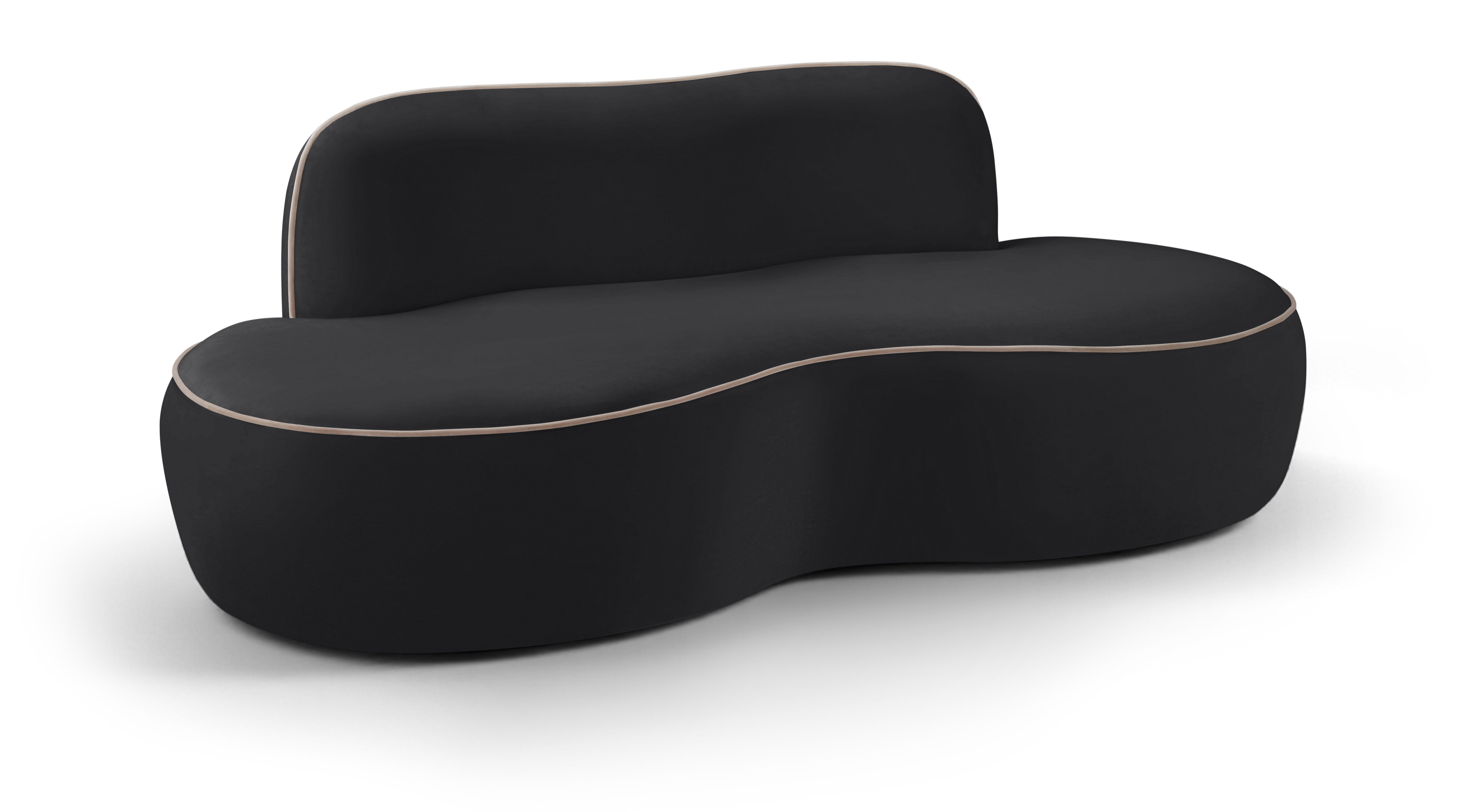 Swerve - Velvet 77" Upholstered Loveseat - Black