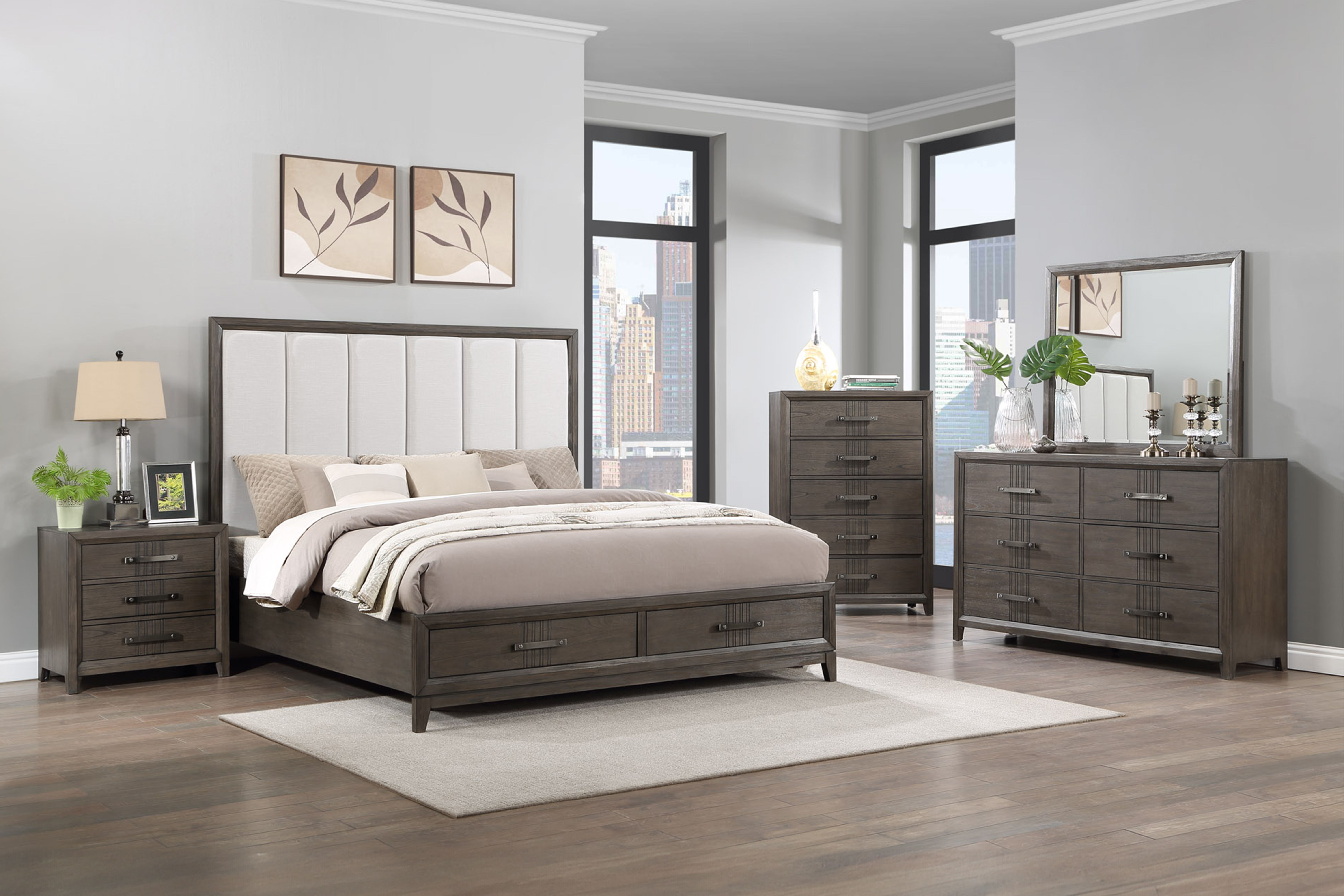 Landon - Mirror - Walnut, dark brown, view 7