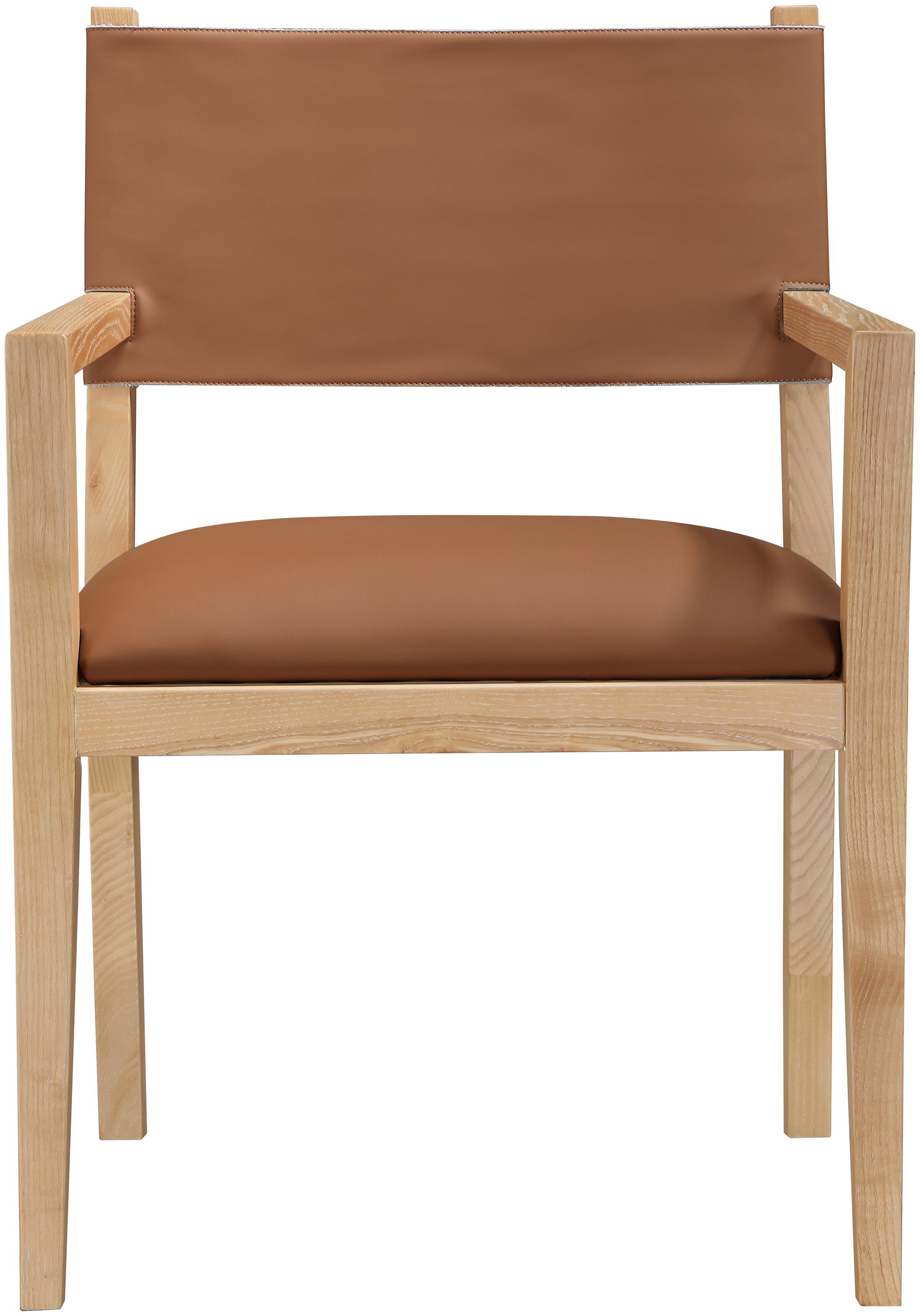 Avon - Vegan Leather Dining Arm Chair - Cognac
