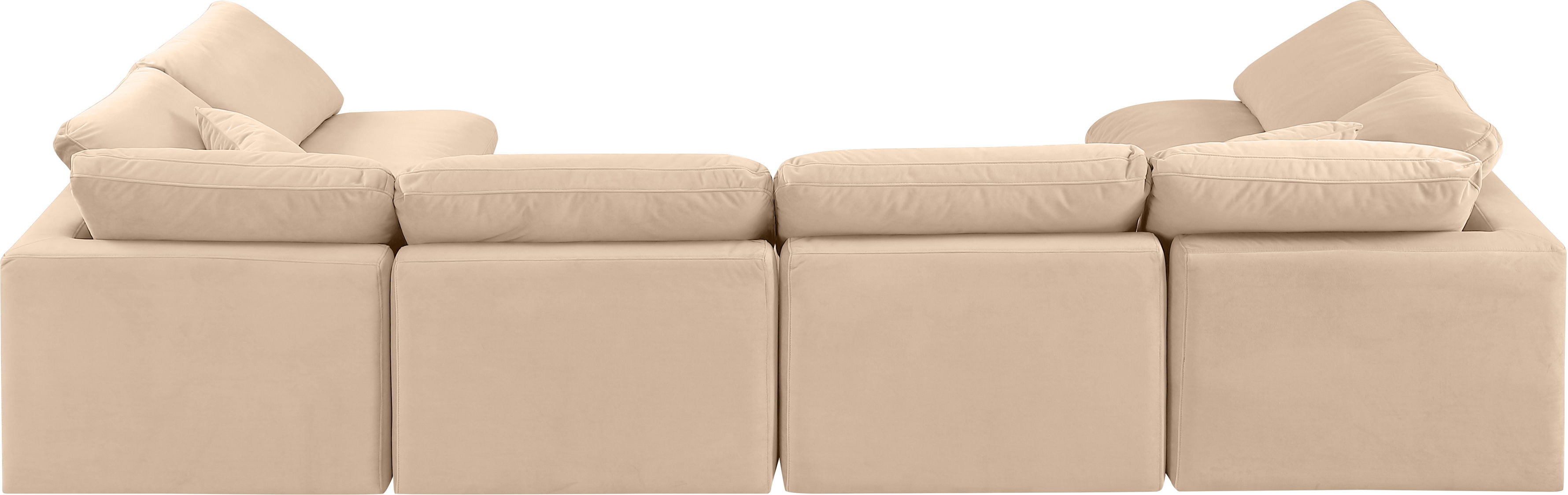 Indulge - Velvet 6 Piece Modular U-Shaped Sectional - Beige