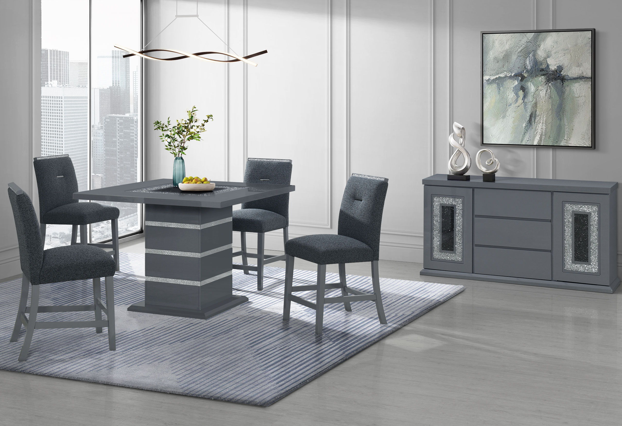 7 Pc · Bar Table And 6 Bar Stools