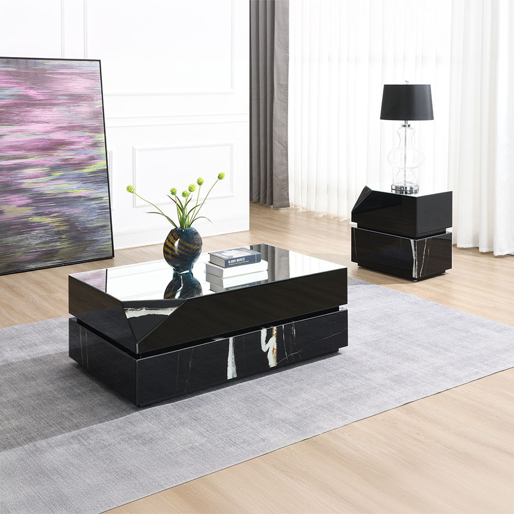 Drisana - Coffee Table - Black Mirrored, black, view 3