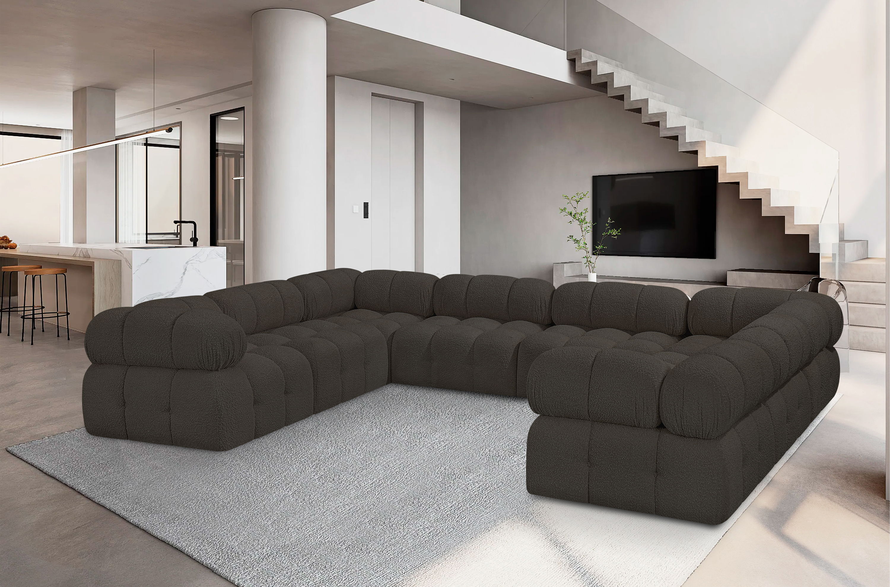 Ames - 8 Piece Modular Sectional - Brown