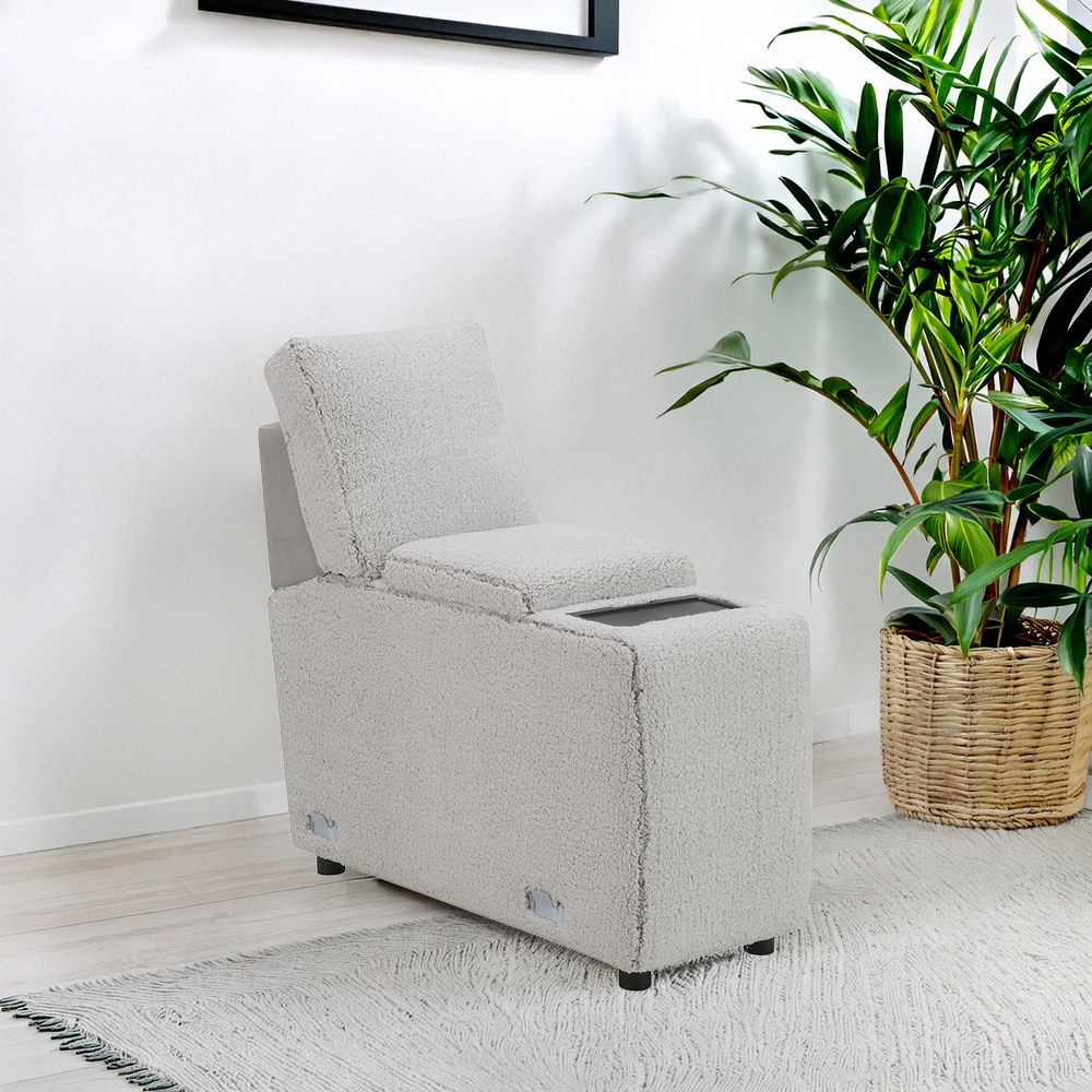 Tarrance - Modular Console With Wireless Charging & USB - Gray, light gray