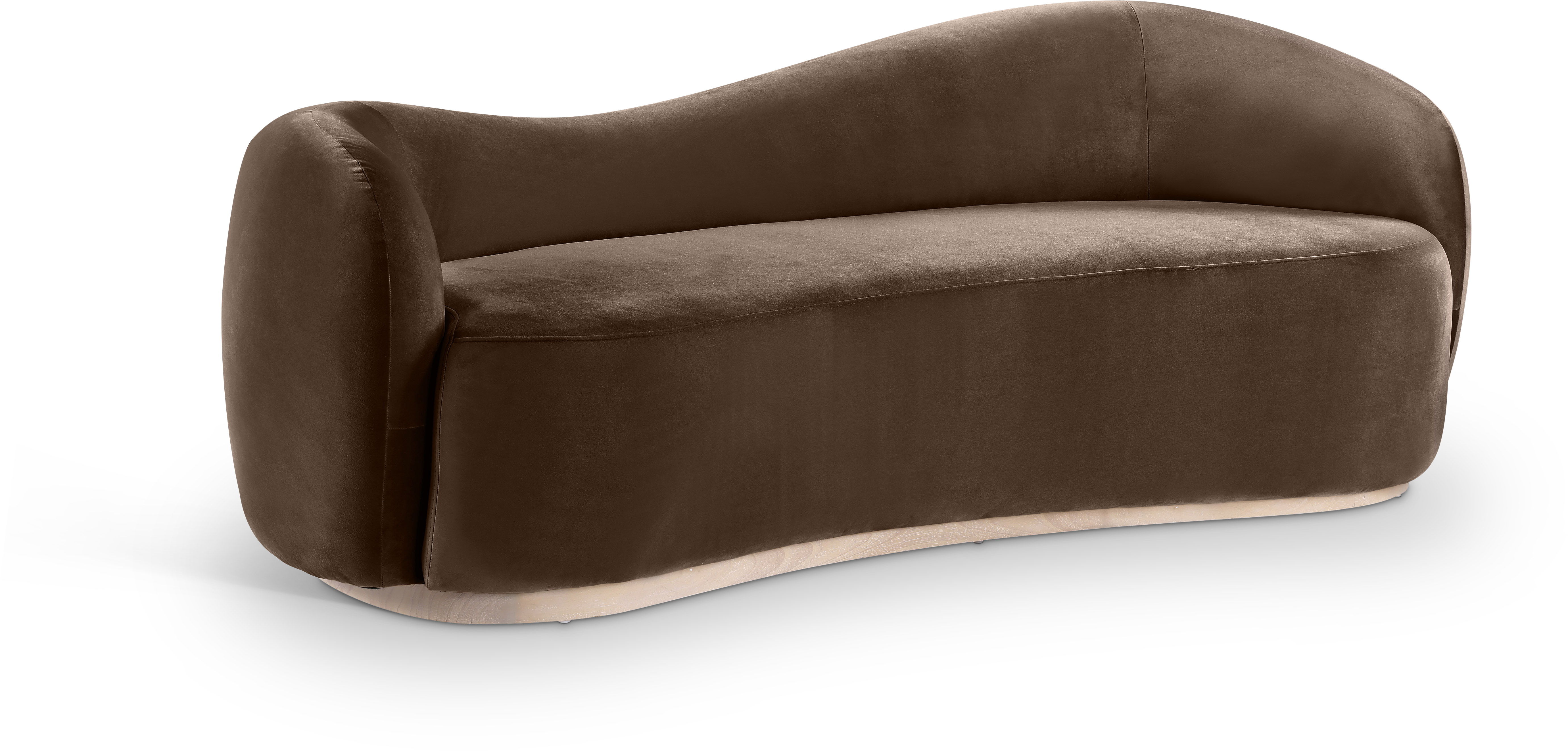 Gustavo - Velvet 92.5" Upholstered Sofa - Brown