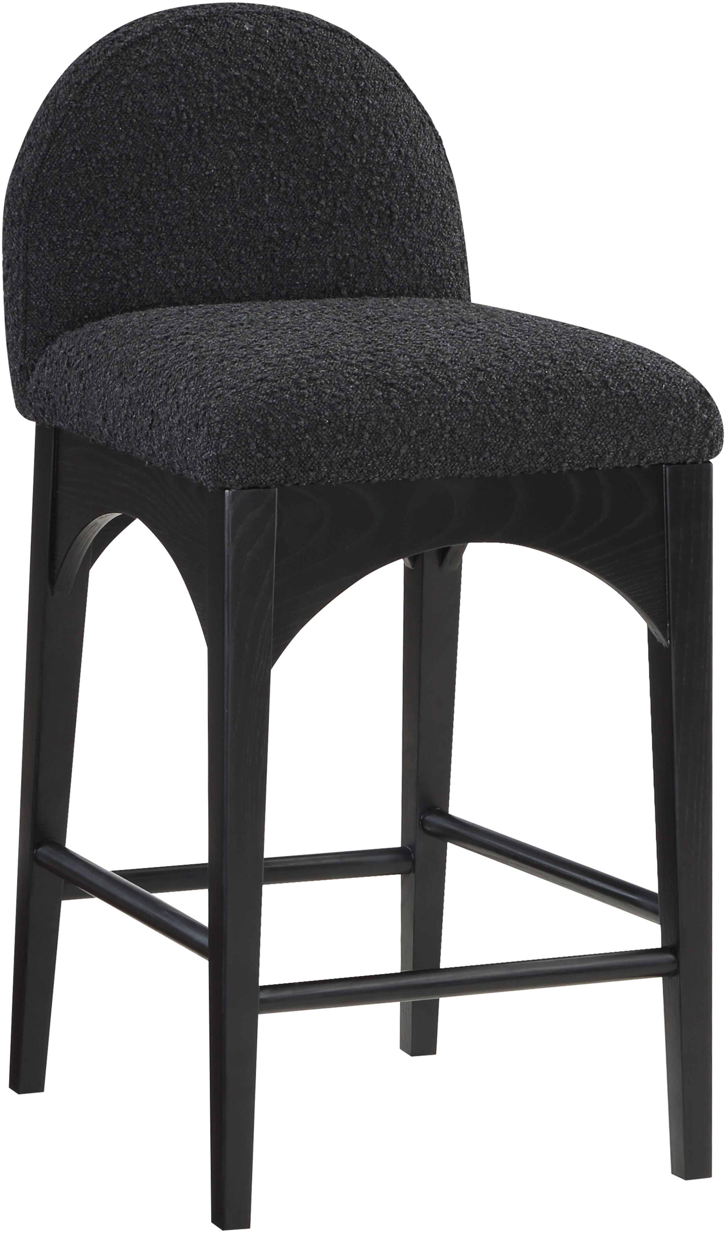 Waldorf - Boucle Stool With Black Legs - Black