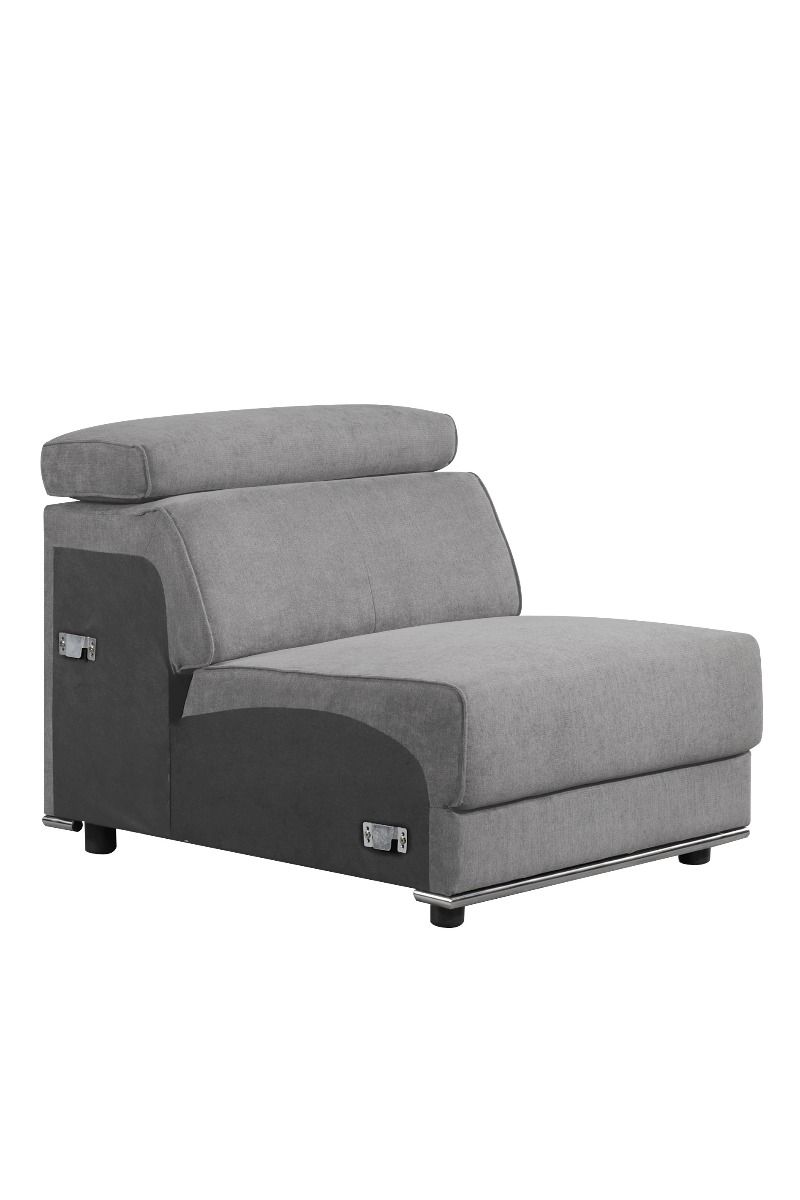 Alwin - Modular Armless Chair - Dark Gray Fabric, dark gray