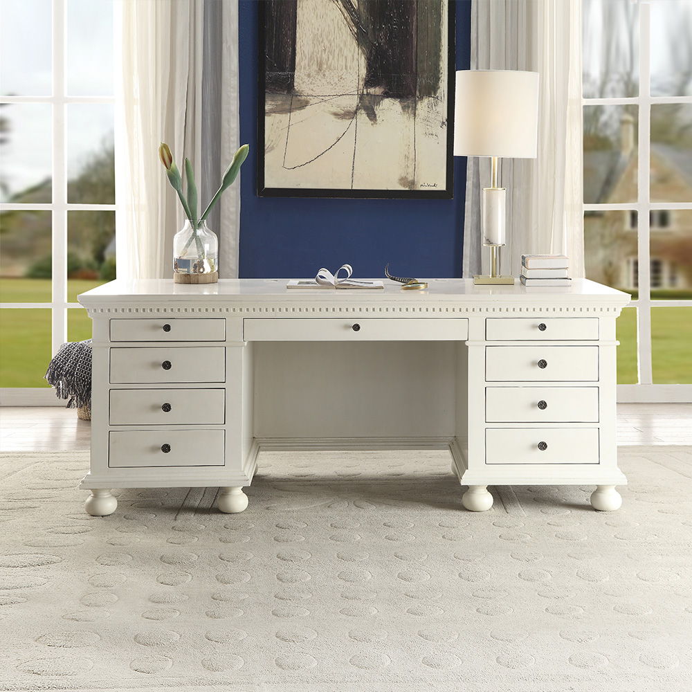 Gustave - Executive Writing Desk - Cream, beige
