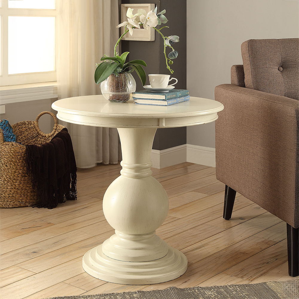 Alyx - Accent Table - Antique White, beige