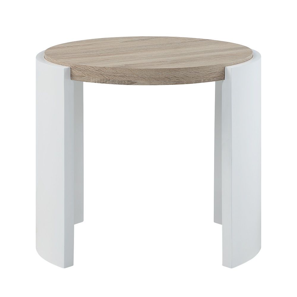 Zoma - End Table - Oak & White High Gloss, white, view 7