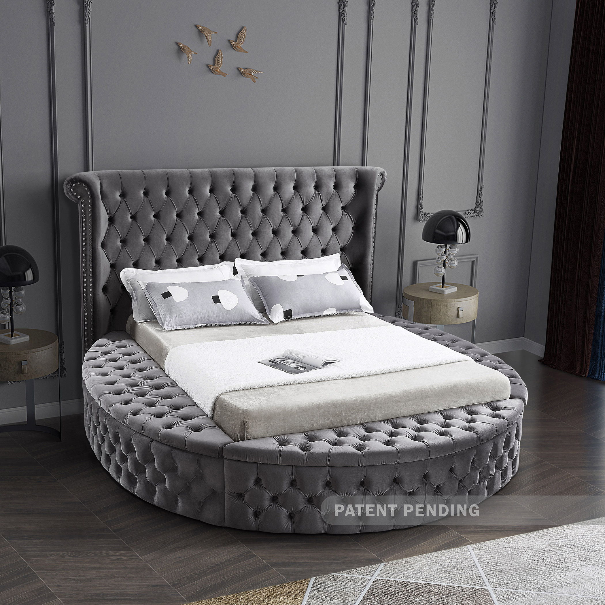 Luxus - King Bed - Gray