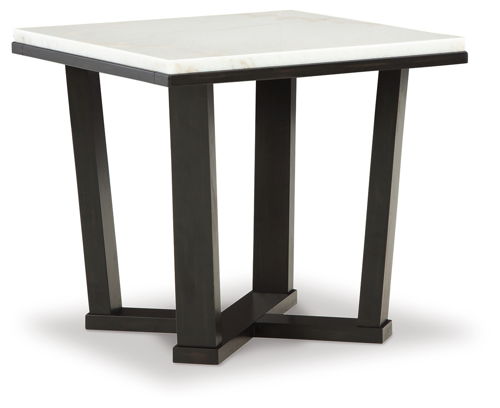 Fostead - Square End Table - White / Espresso, white