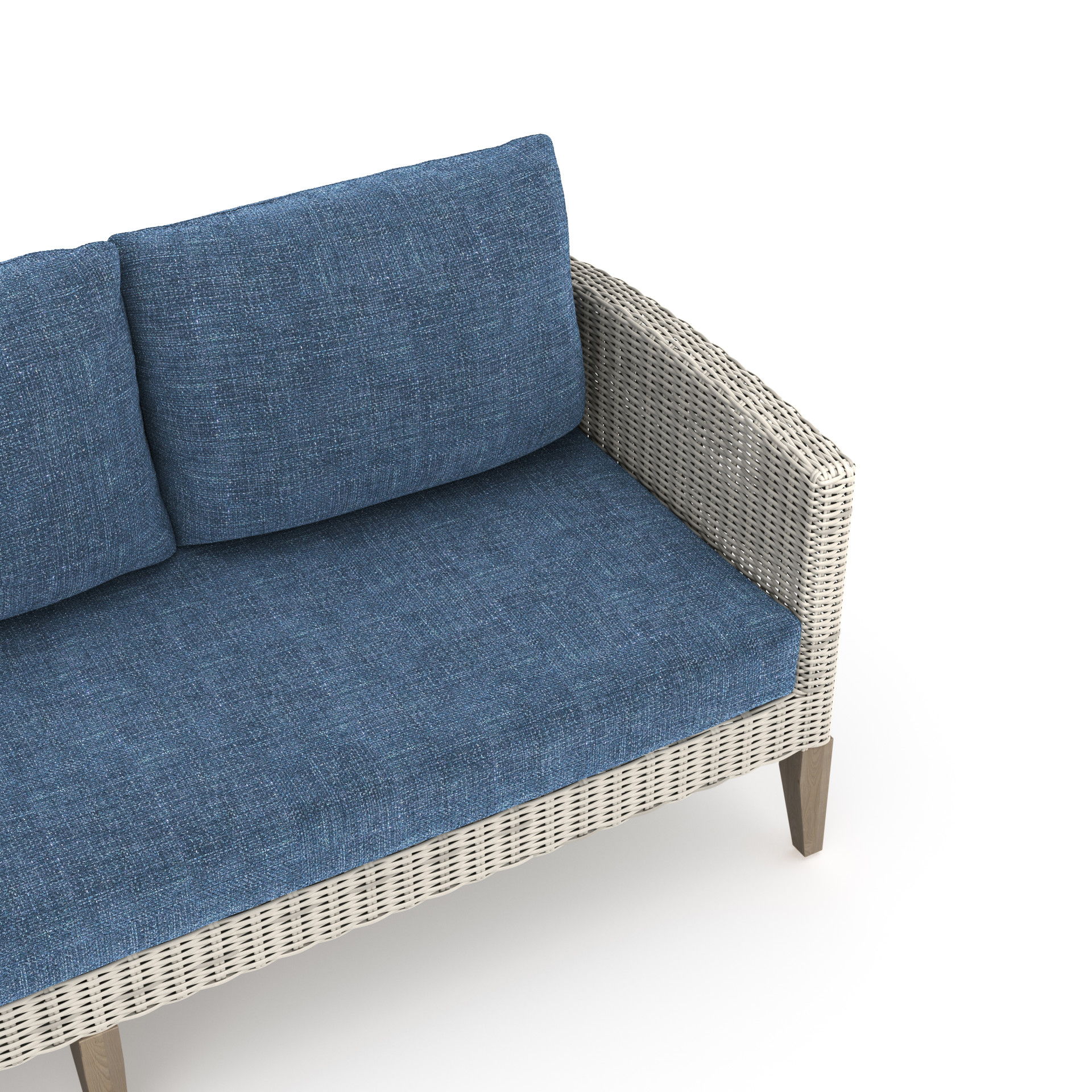 Carezza - 5 Piece Set (Sofa & 2 Club Chairs & 2 Stools) - Dark Blue, blue, view 5