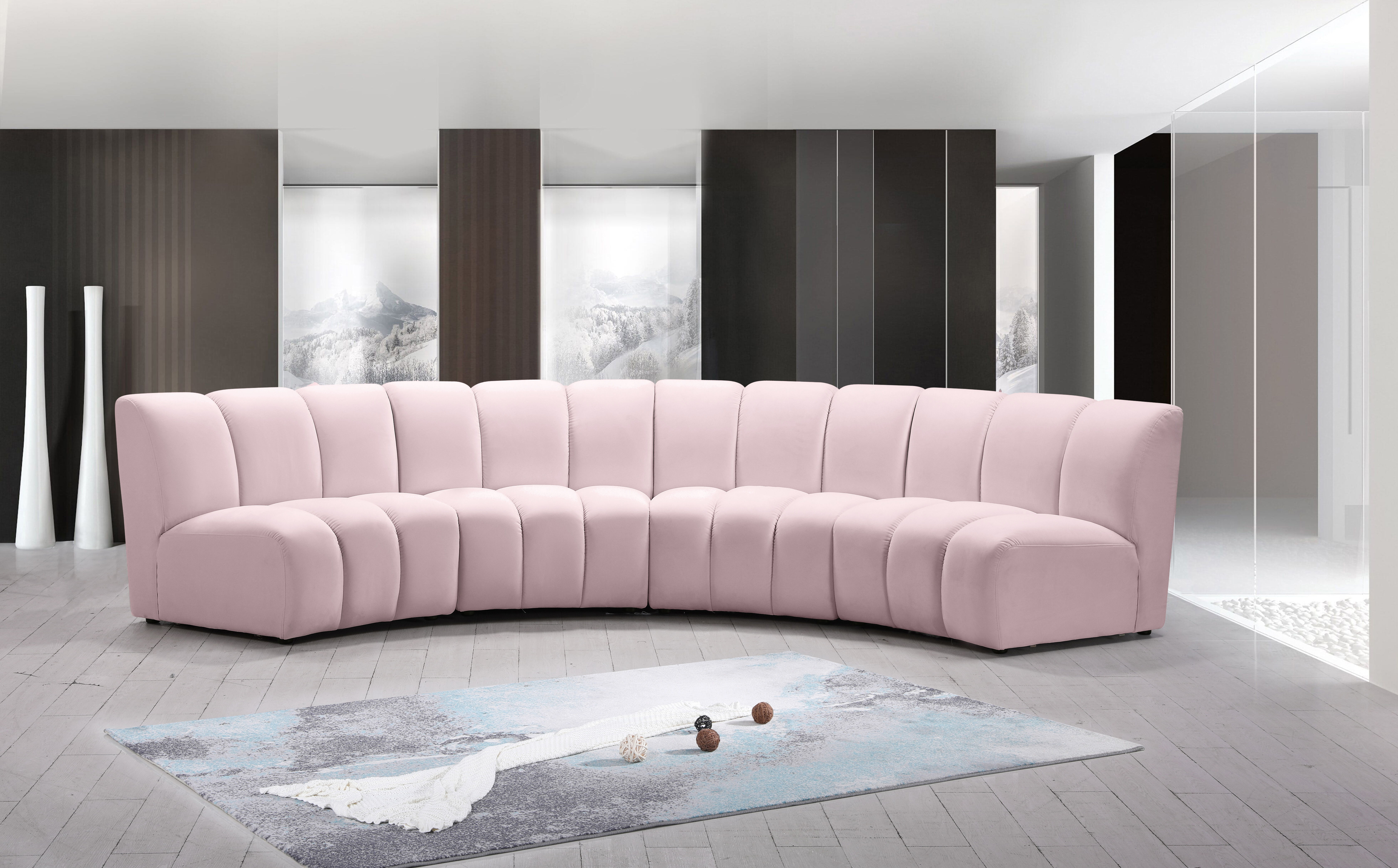 Infinity - 4 Piece Modular Sectional - Pink
