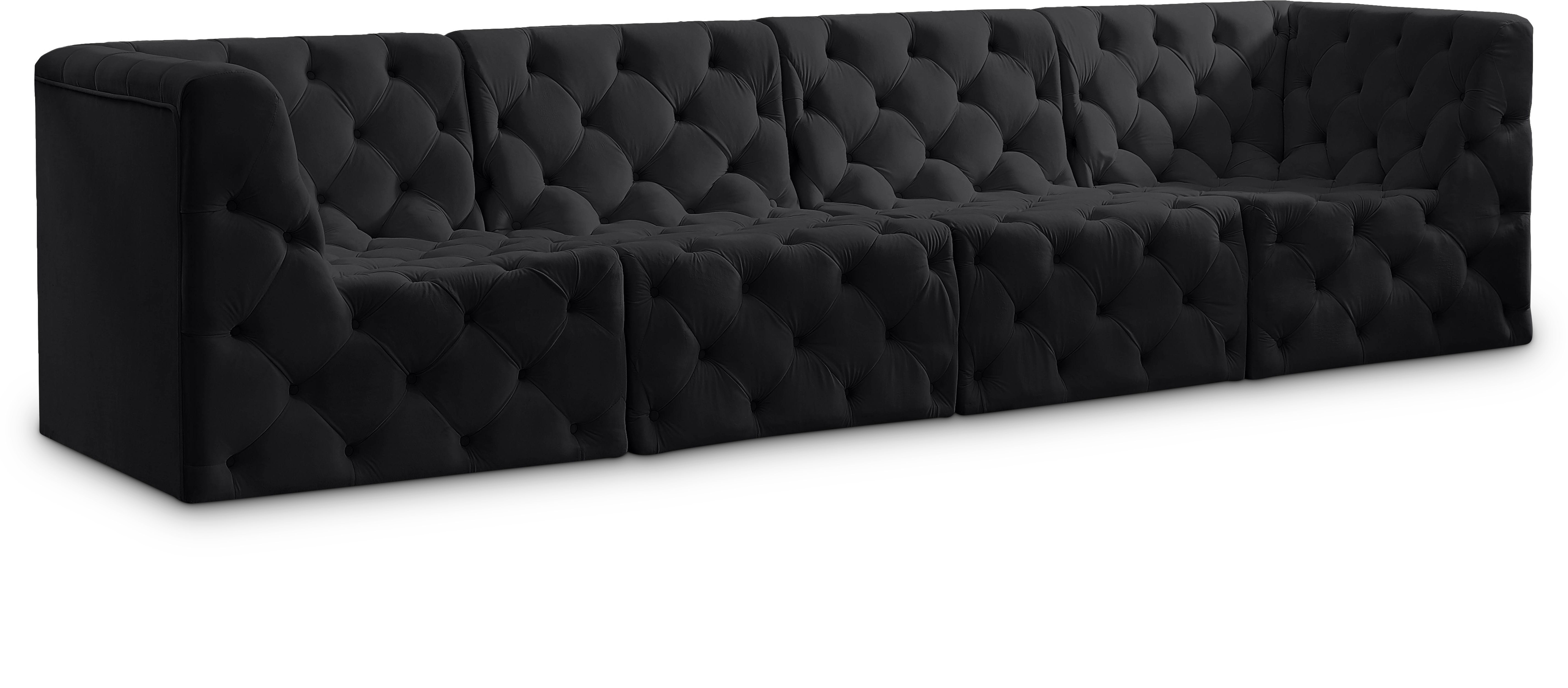 Tuft - 4 Seat Modular Sofa - Black
