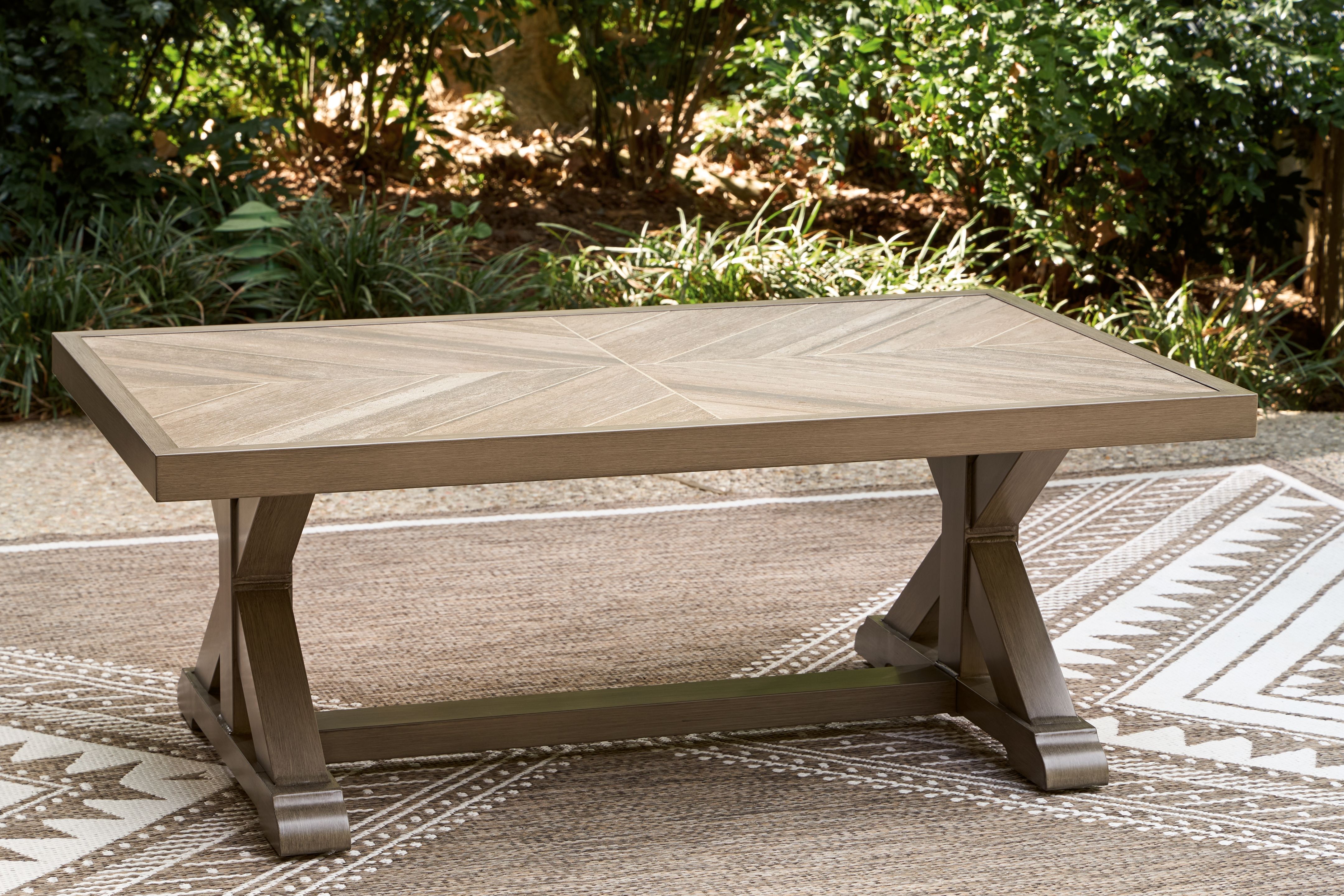 Ashley Furniture Laguna Heights - Rectangular Cocktail Table - Beige - Image 4