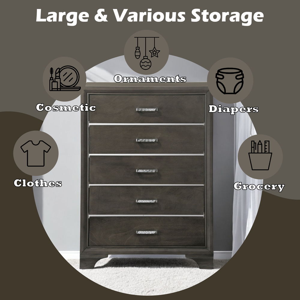 Carine II - Chest - Gray, dark gray, view 3