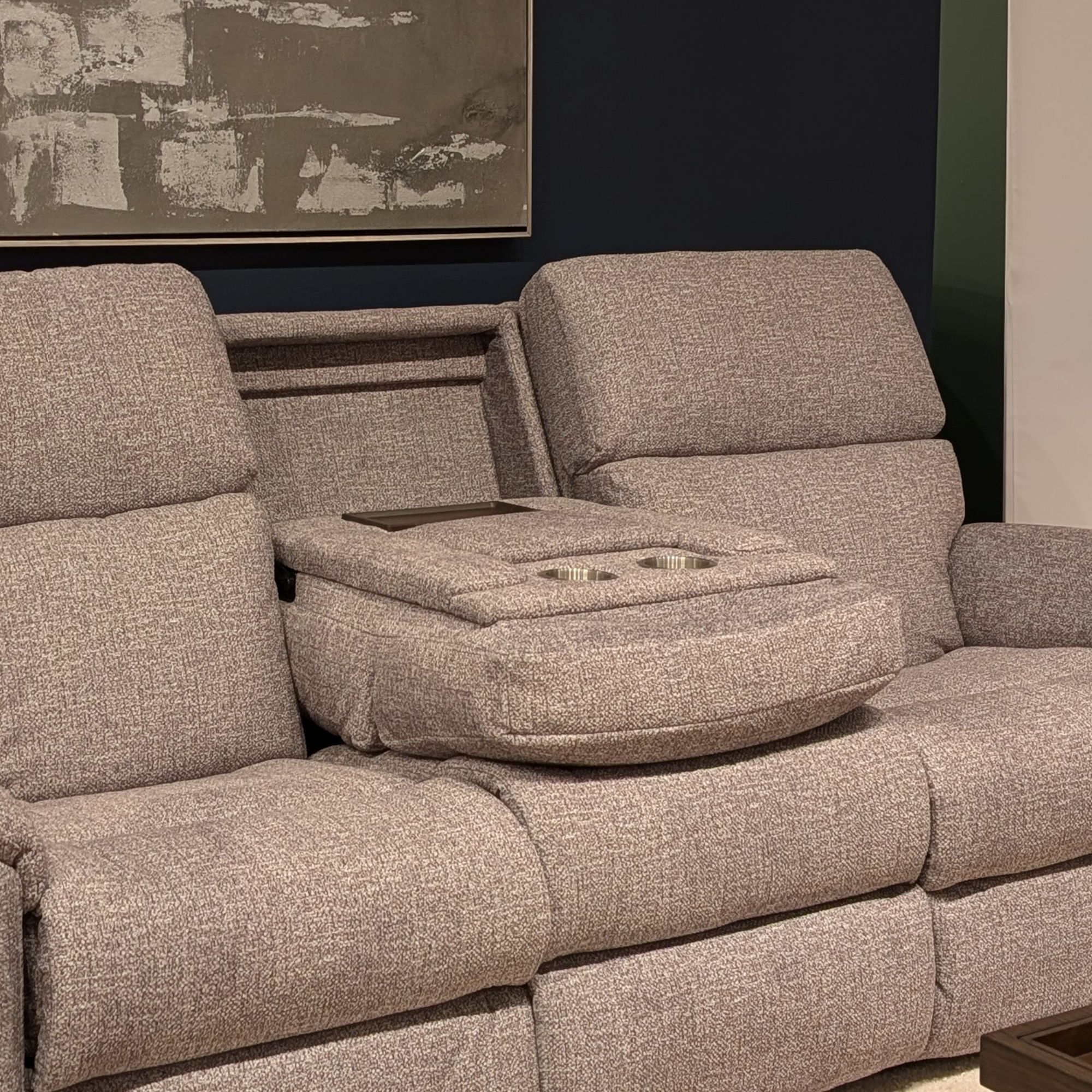 Porter - Transitional Power Reclining Sofa With Console & Power Headrests & Lumbar - Gray, dark gray, view 6