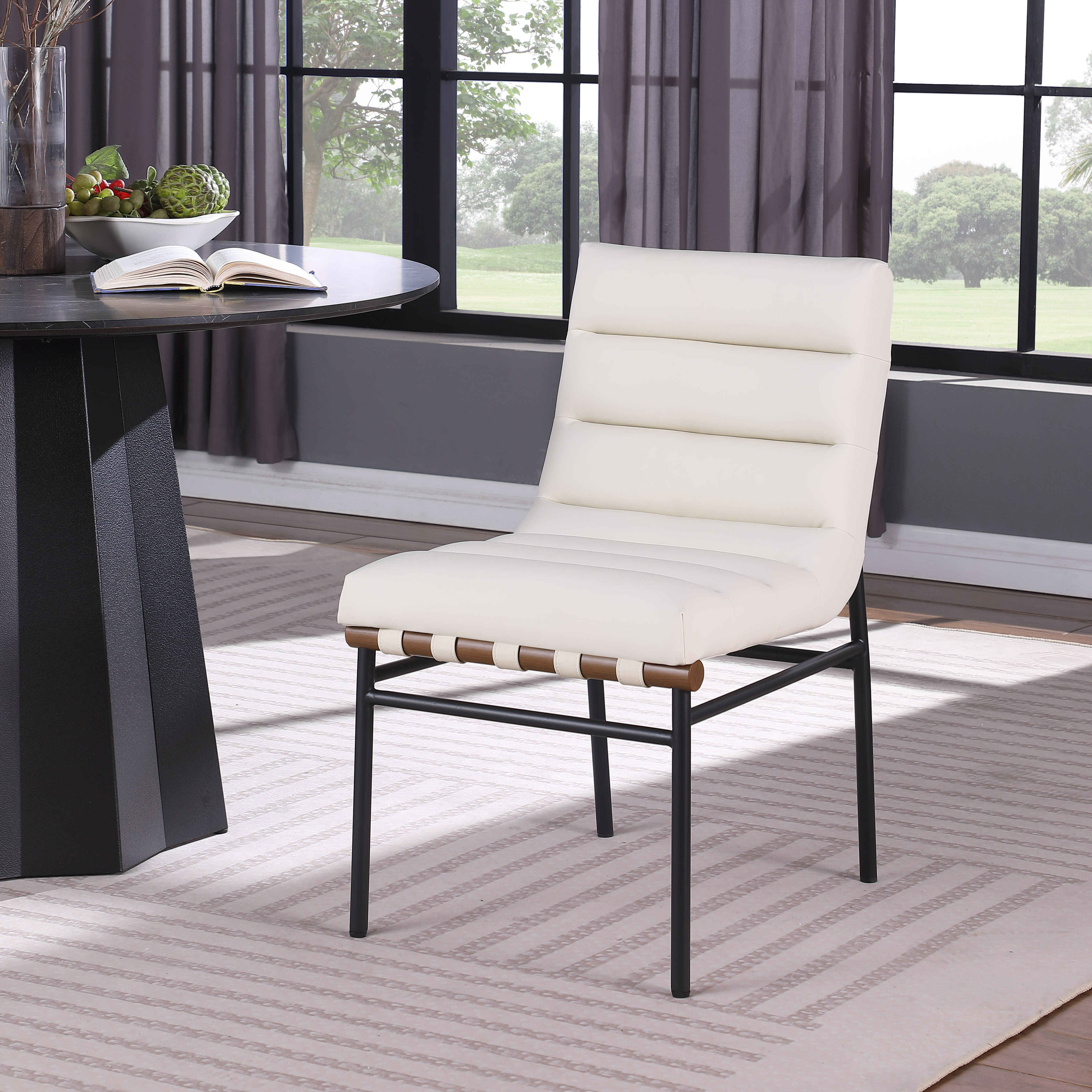 Burke - Faux Leather Dining Chair (Set of 2) - Cream