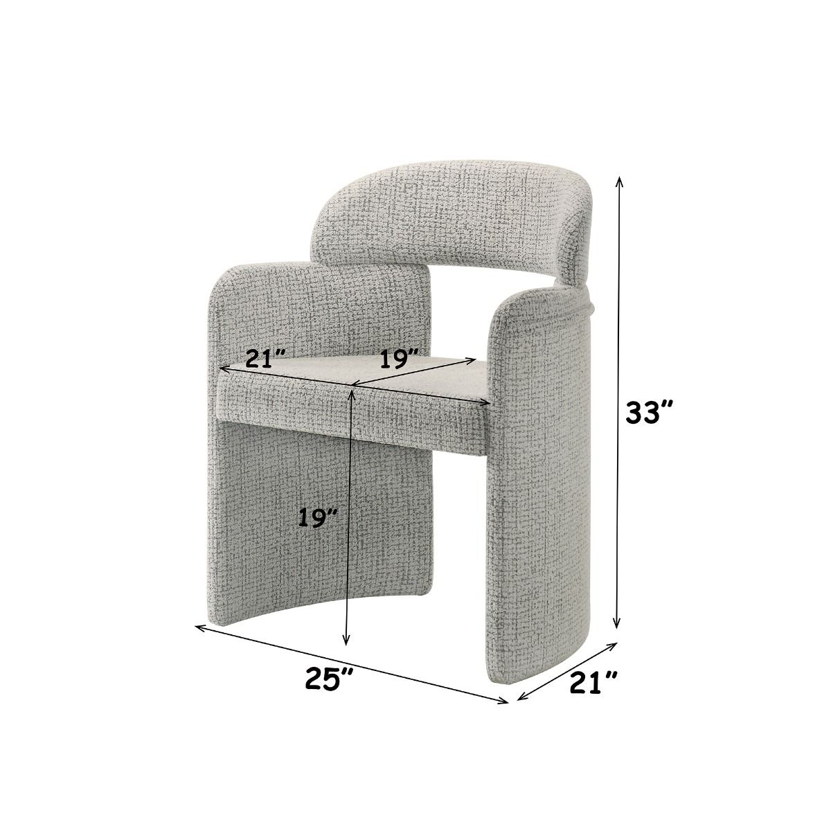 Kyree - Arm Chair (Set of 2) - Chenille & Walnut, gray, view 7