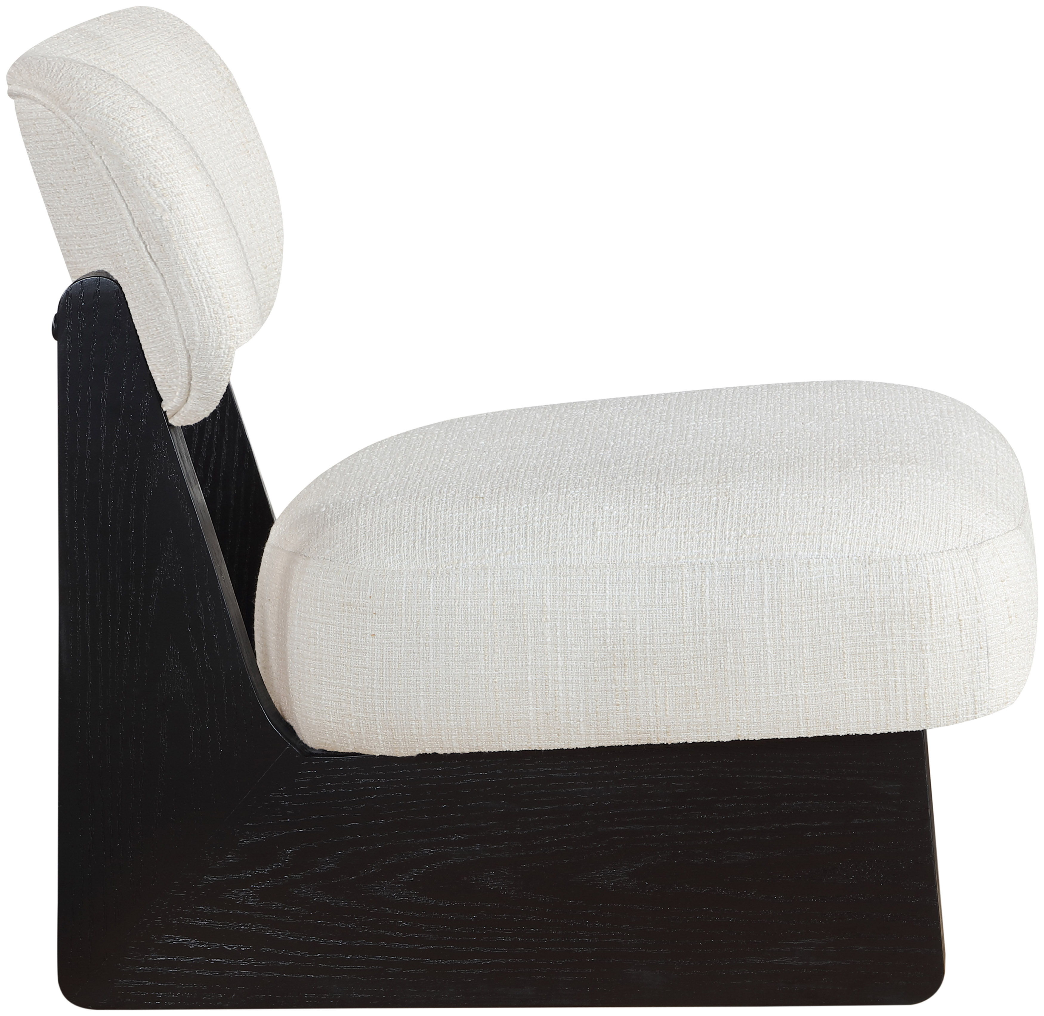 Vetra - Linen Textured Fabric Upholstered Accent Chair - Cream / Painted Black