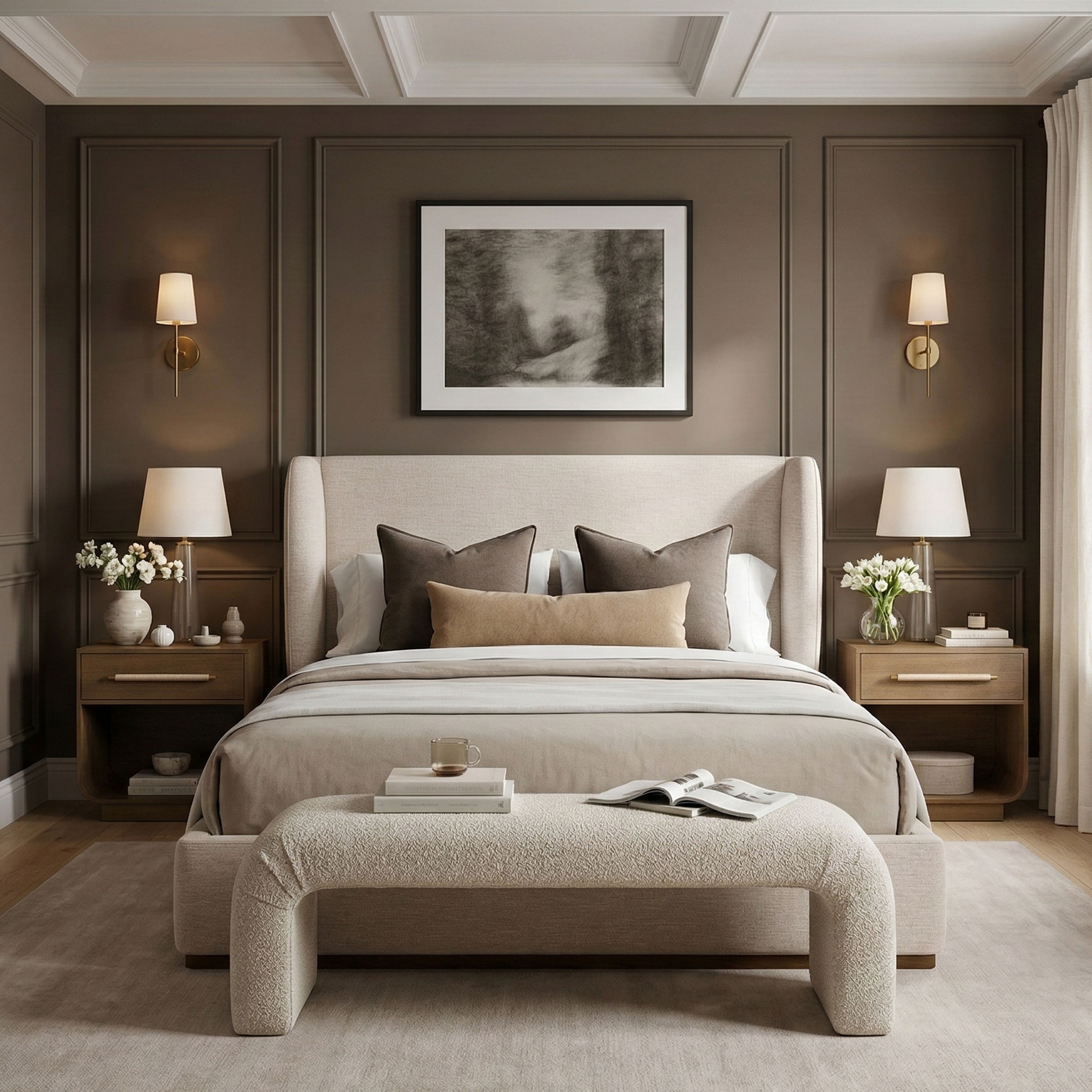 Aurin - Upholstered Queen Bed - Beige