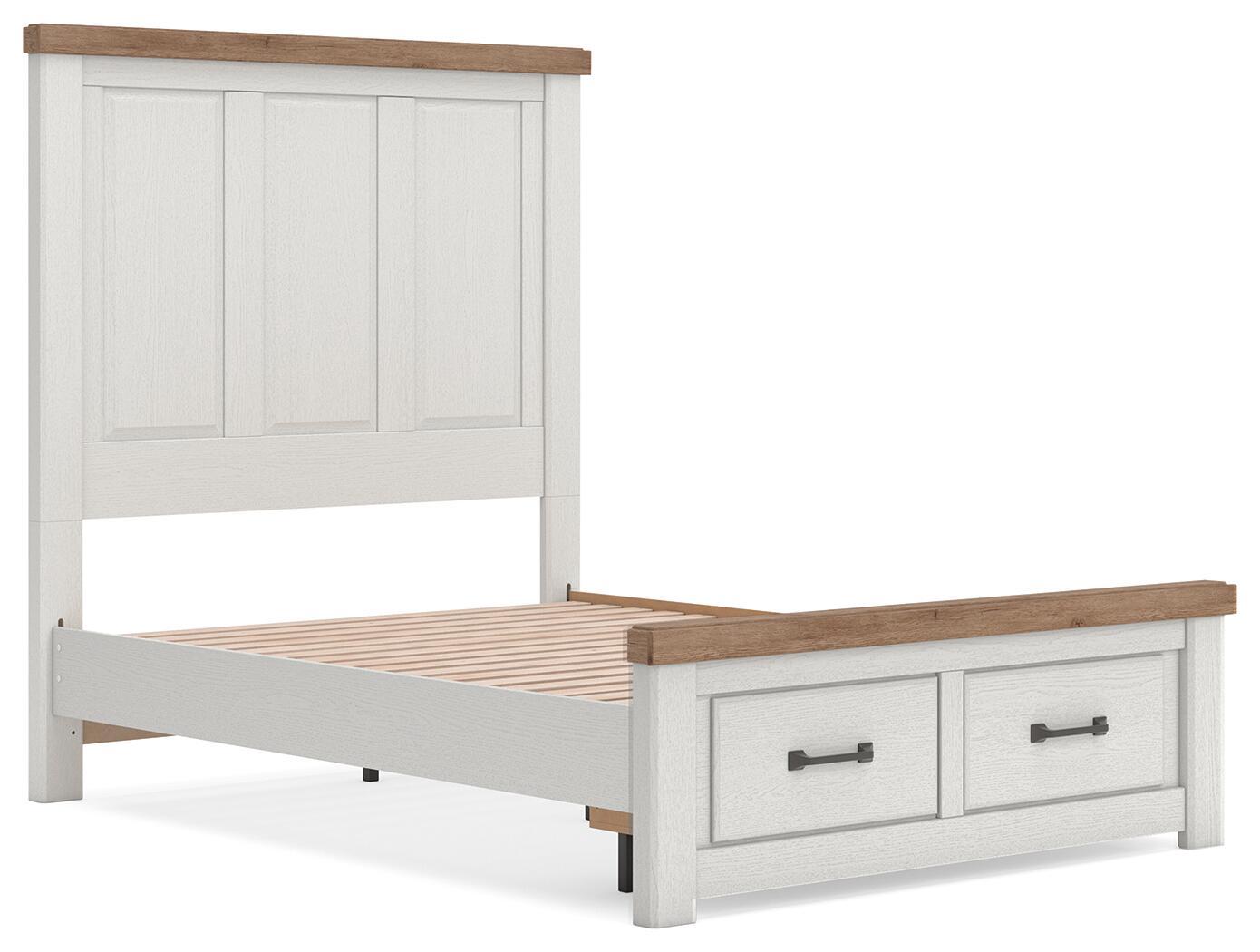 Ashley Furniture Savonport - Full Panel Storage Bed With Storage Footboard - White / Brown - Image 5