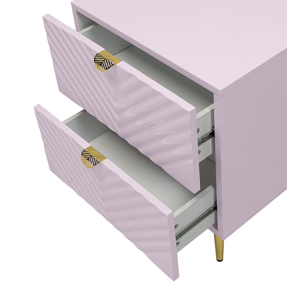 Gaines - Nightstand - Pink High Gloss, pink, view 6