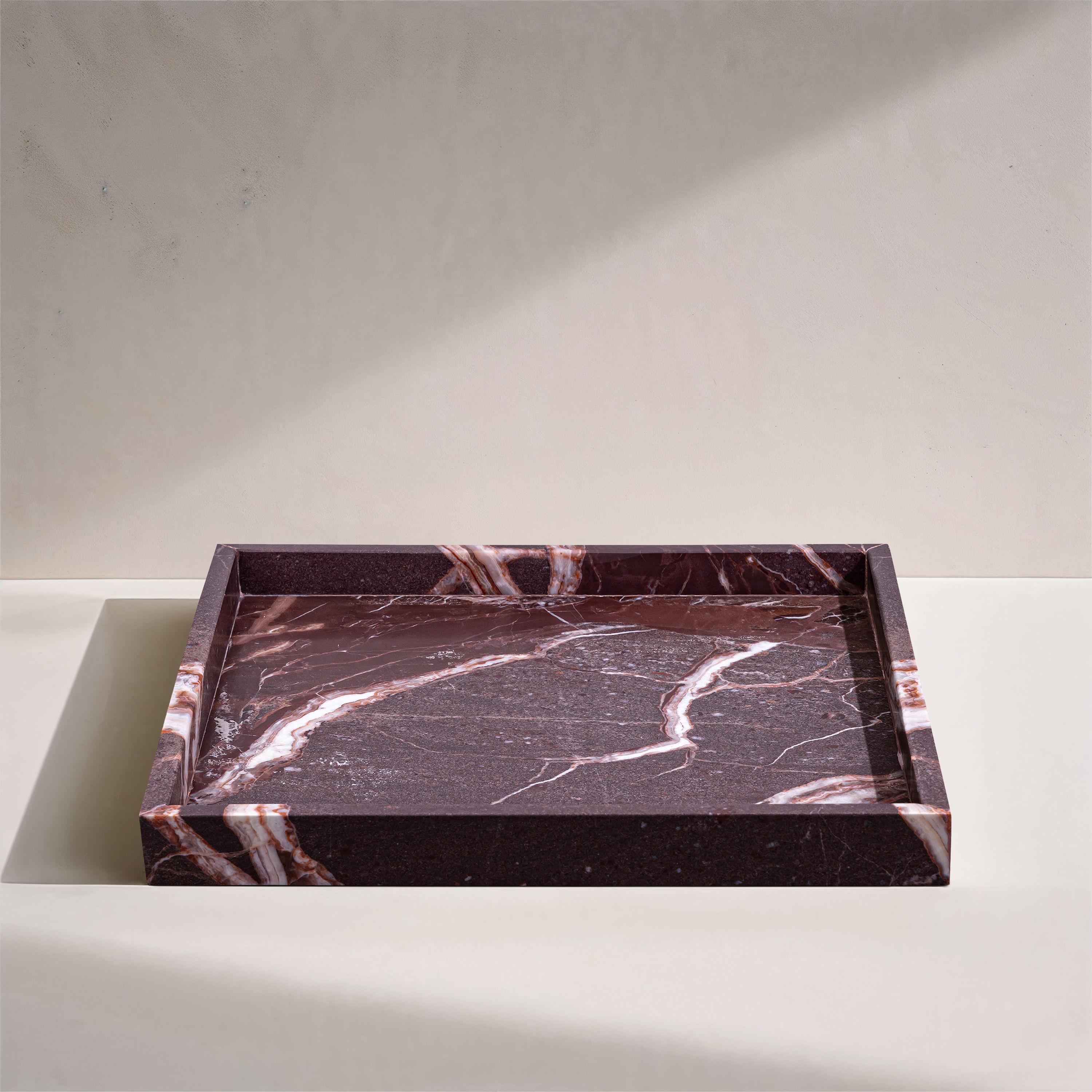 Barletta - Marble Square Tray - Cherry