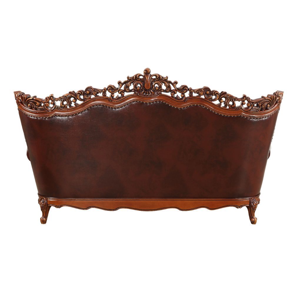 Eustoma - Sofa - Cherry Top Grain Leather Match & Walnut, dark brown, view 3