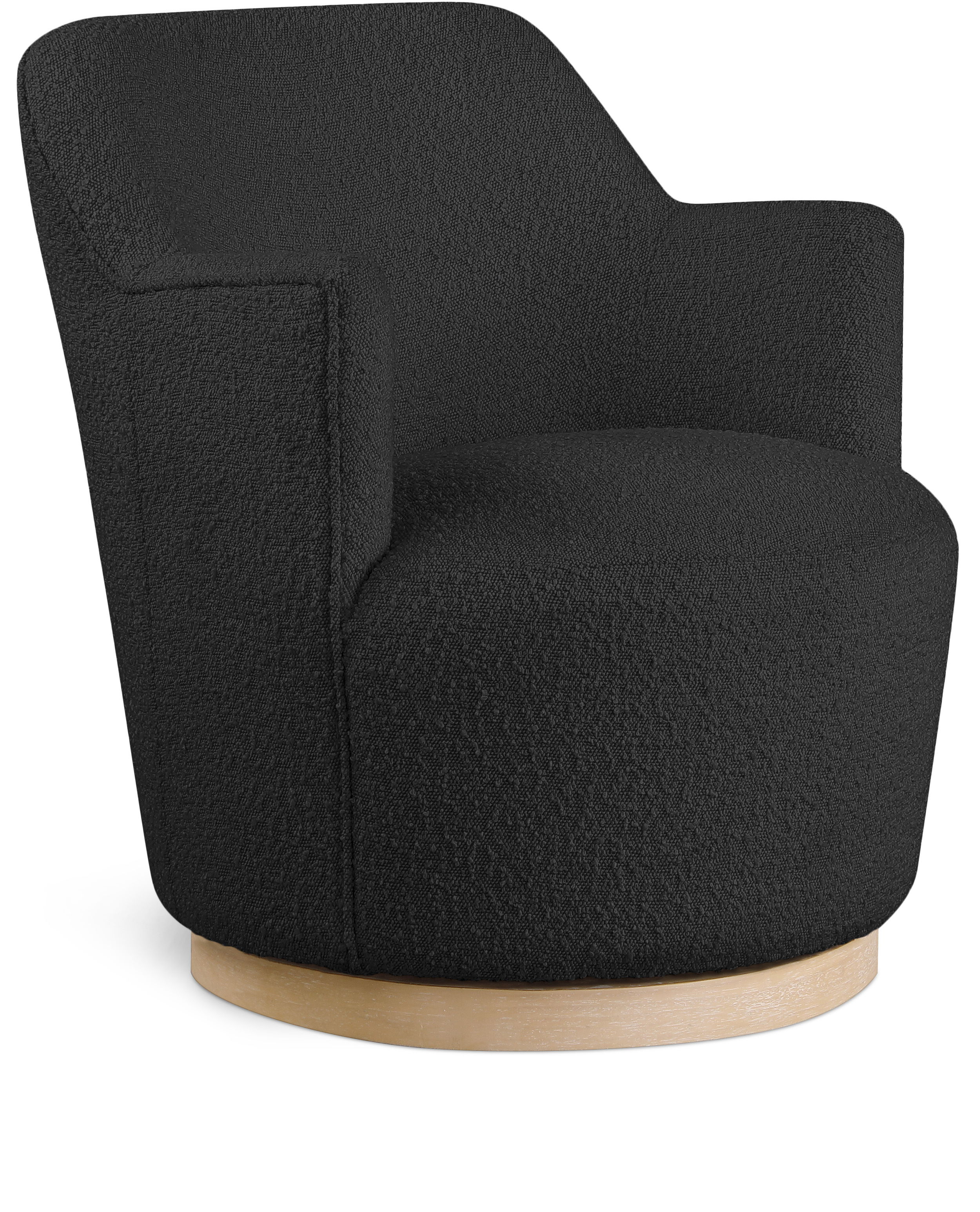Clarita - Boucle Swivel Accent Chair - Black