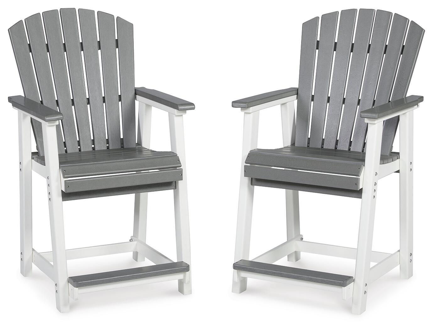 Transville – Barstool (Set of 2) – Gray / White