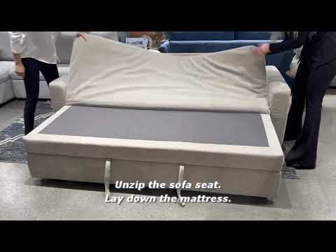 Leira - Sofa With Sleeper - Beige Linen, beige, view 8