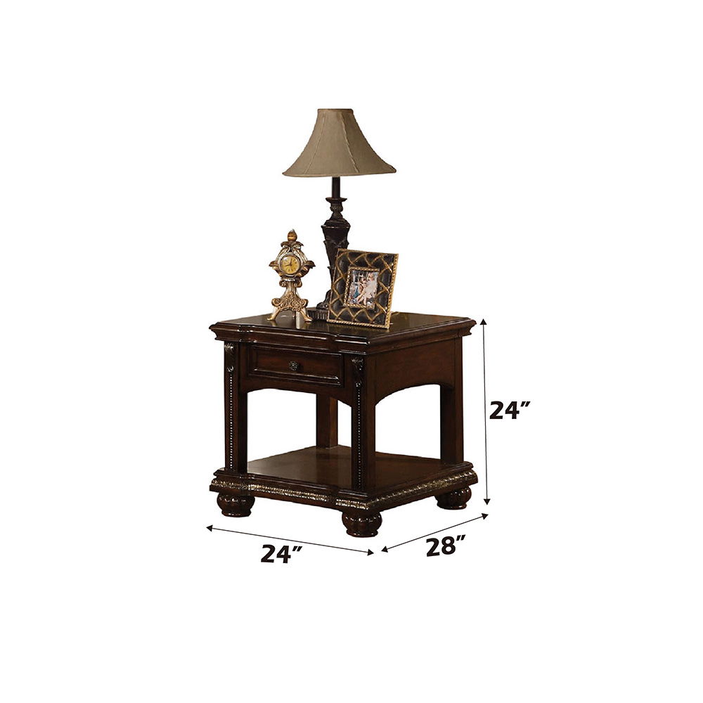 Anondale - End Table - Cherry, dark brown, view 3