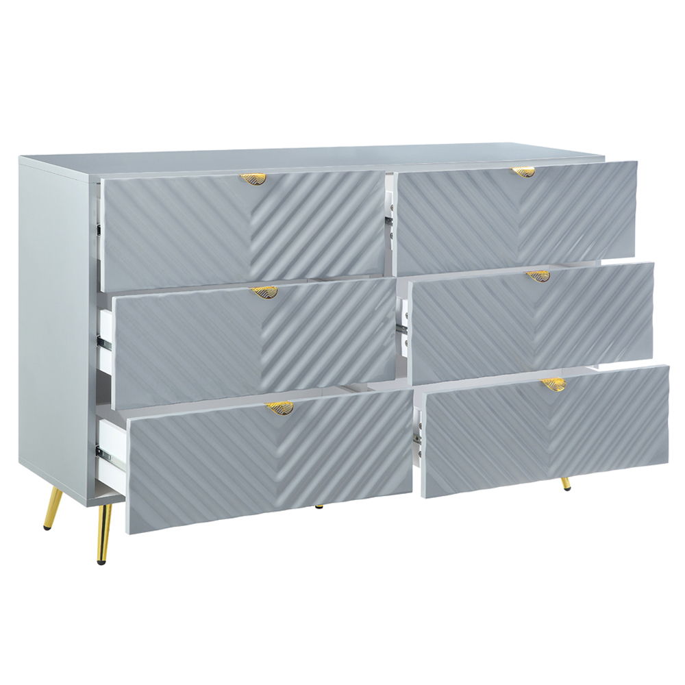 Gaines - Dresser - Gray High Gloss, gray, view 3