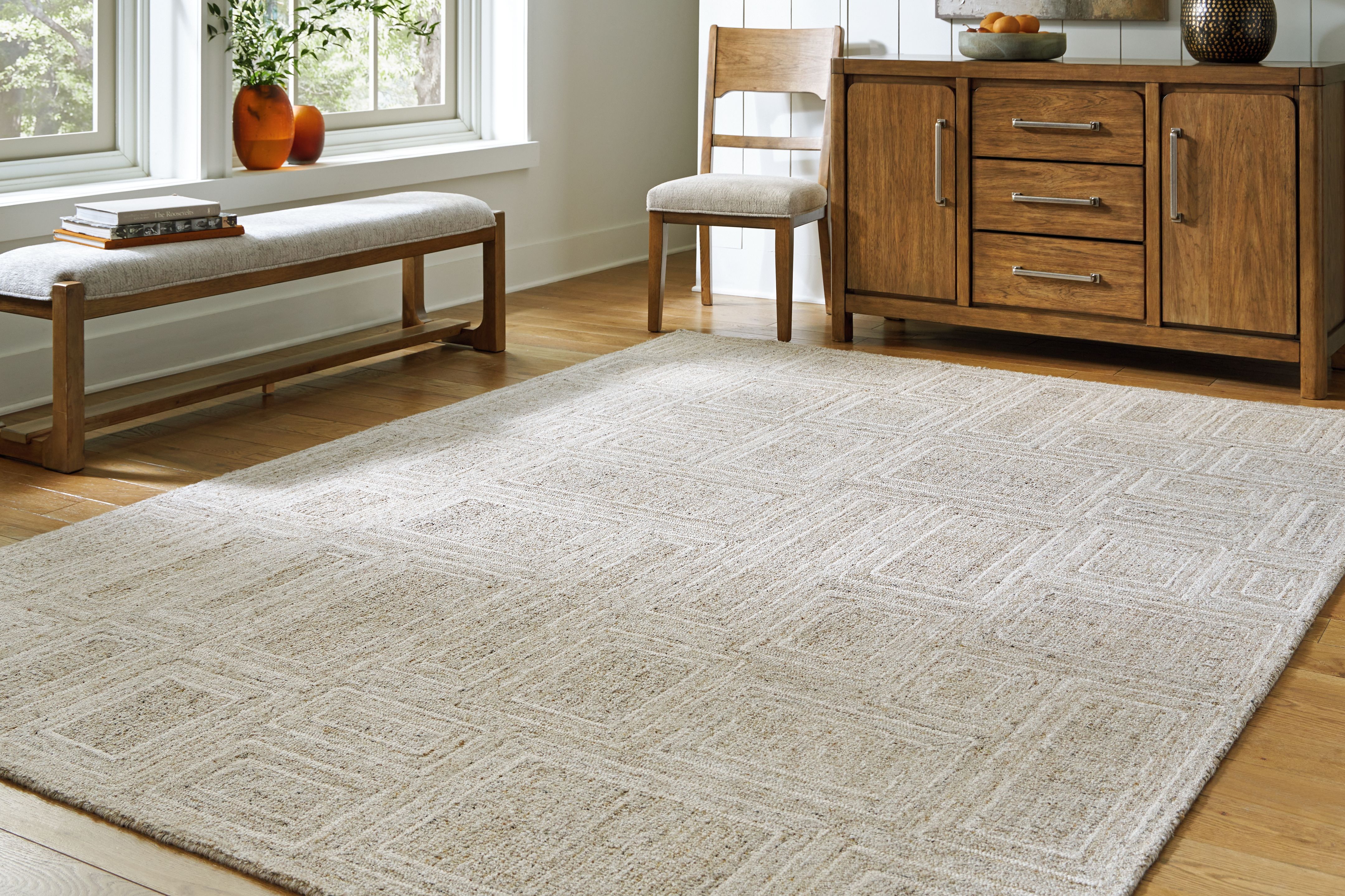 Ashley Furniture Brickburgh - 8' x 10' Rug - Gray / Ivory / Honey - Image 4