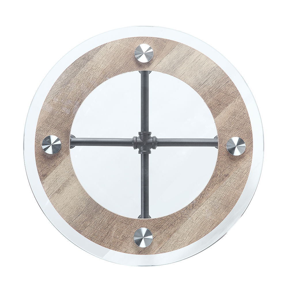 Brantley - End Table - Clear Glass & Sandy Gray, dark gray, view 3