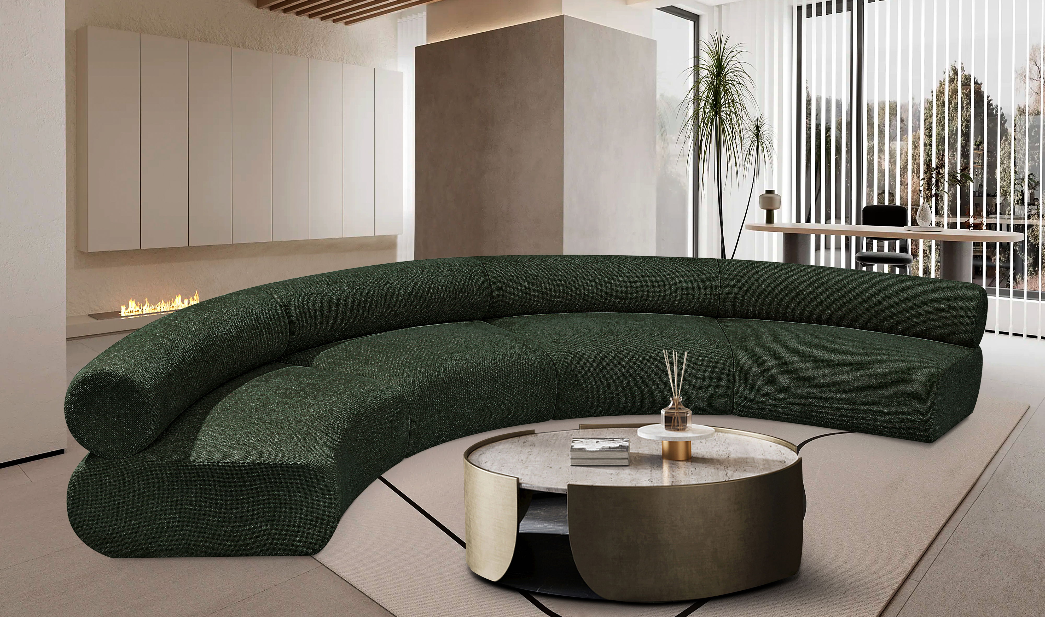 Bale - 4 Piece Modular U-Shaped Sofa - Green