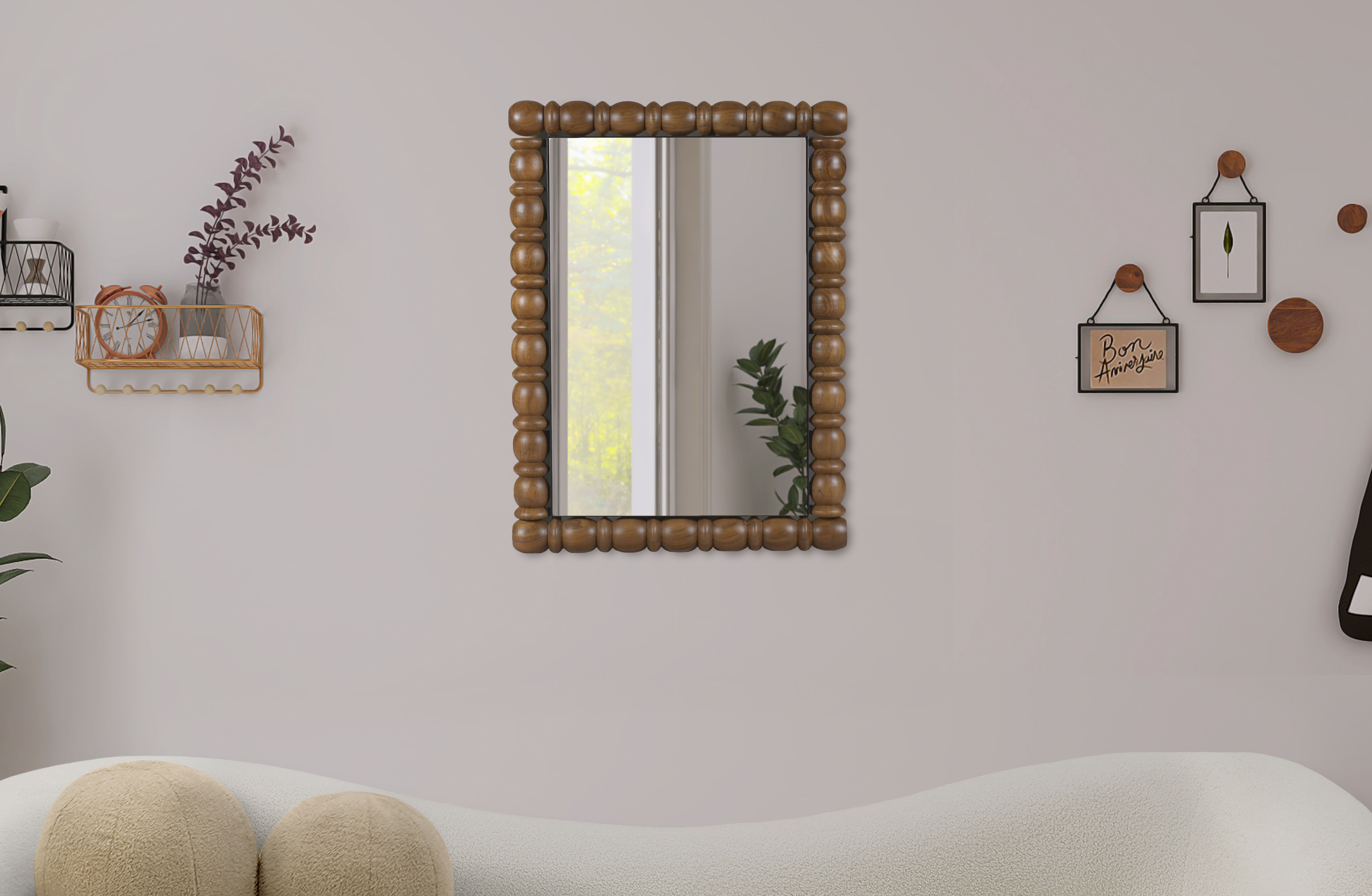 Aubrey - Wood Mirror - Brown