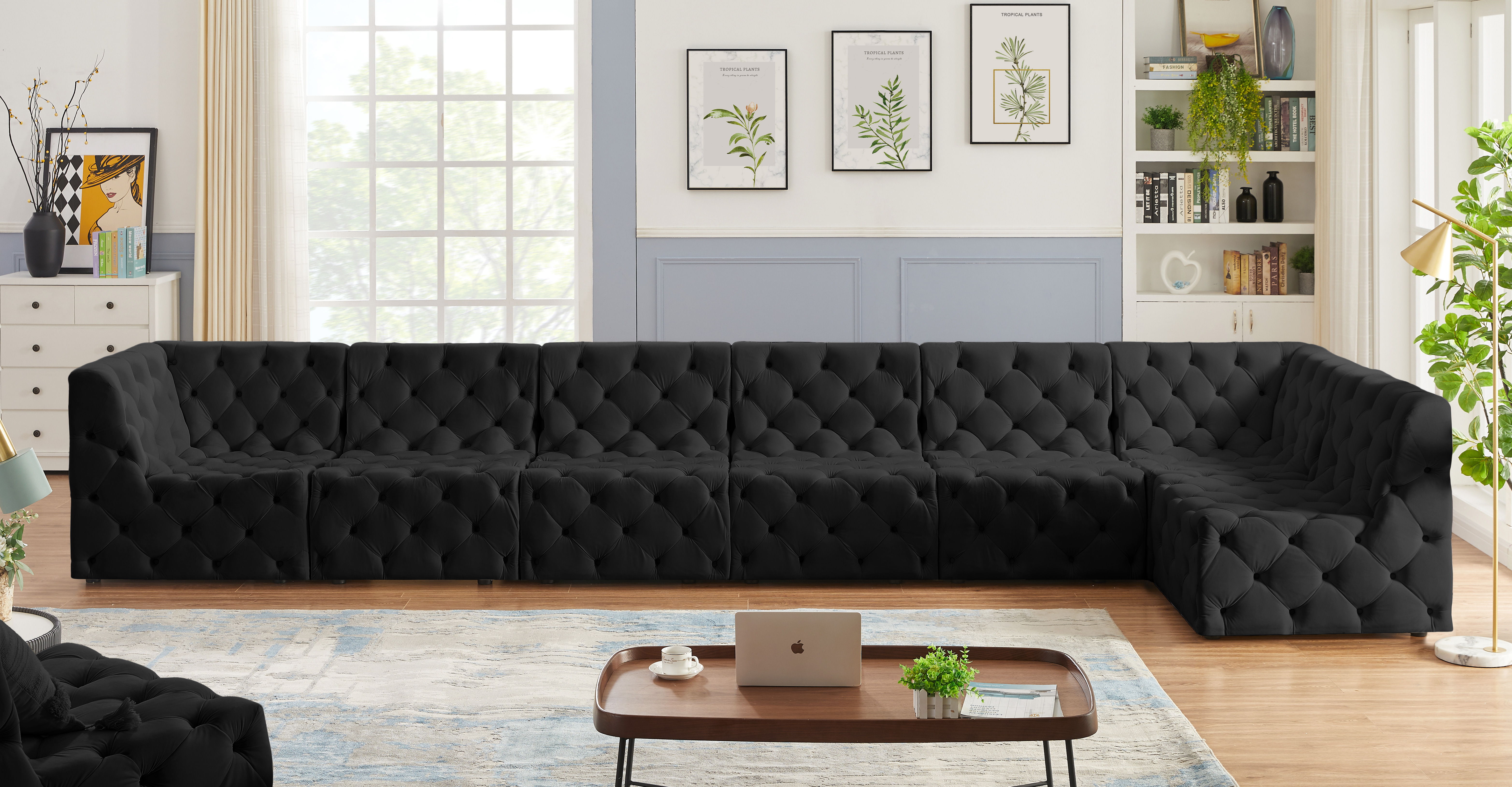 Tuft - 7 Piece Modular Sectional - Black