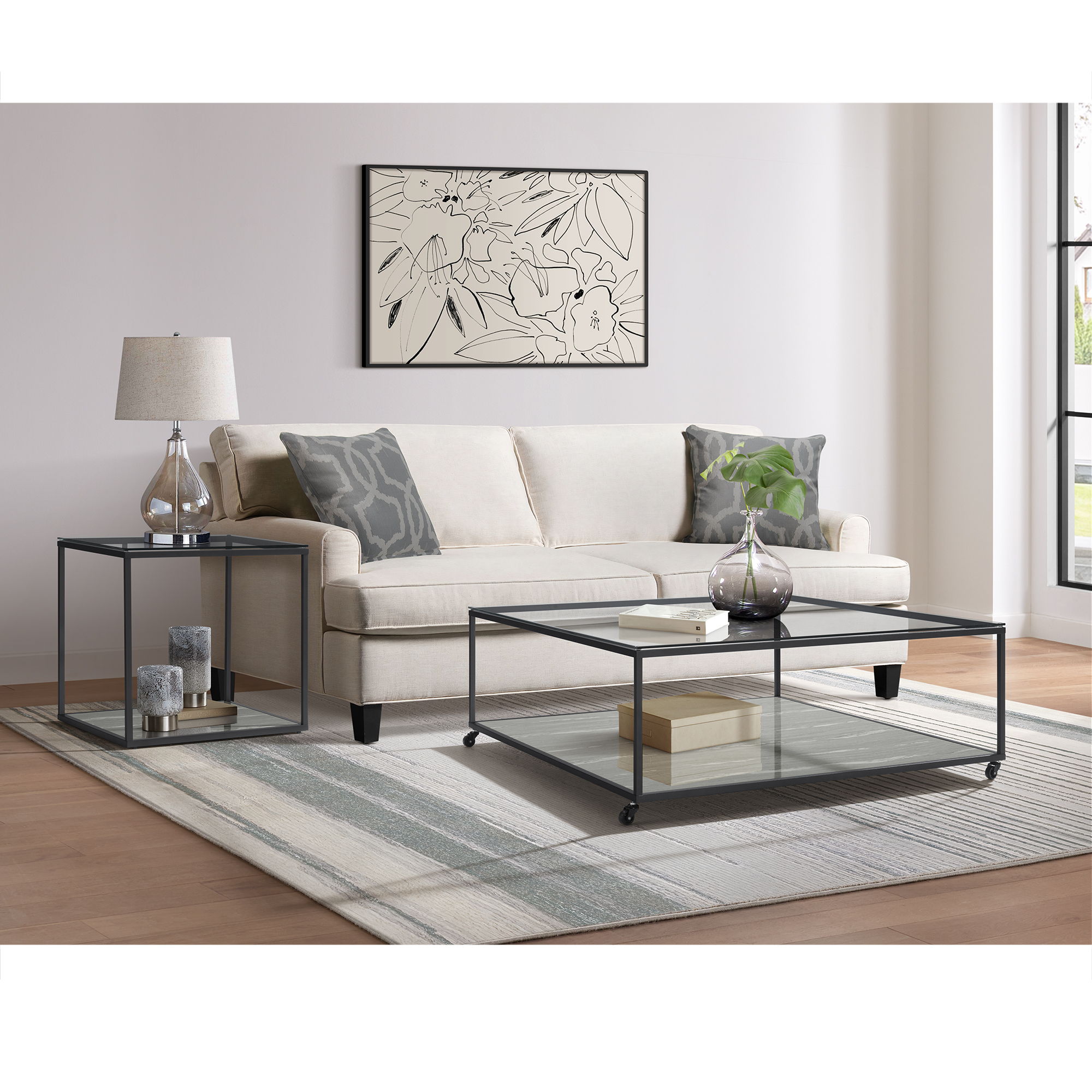 Yasmin - End Table - Gray