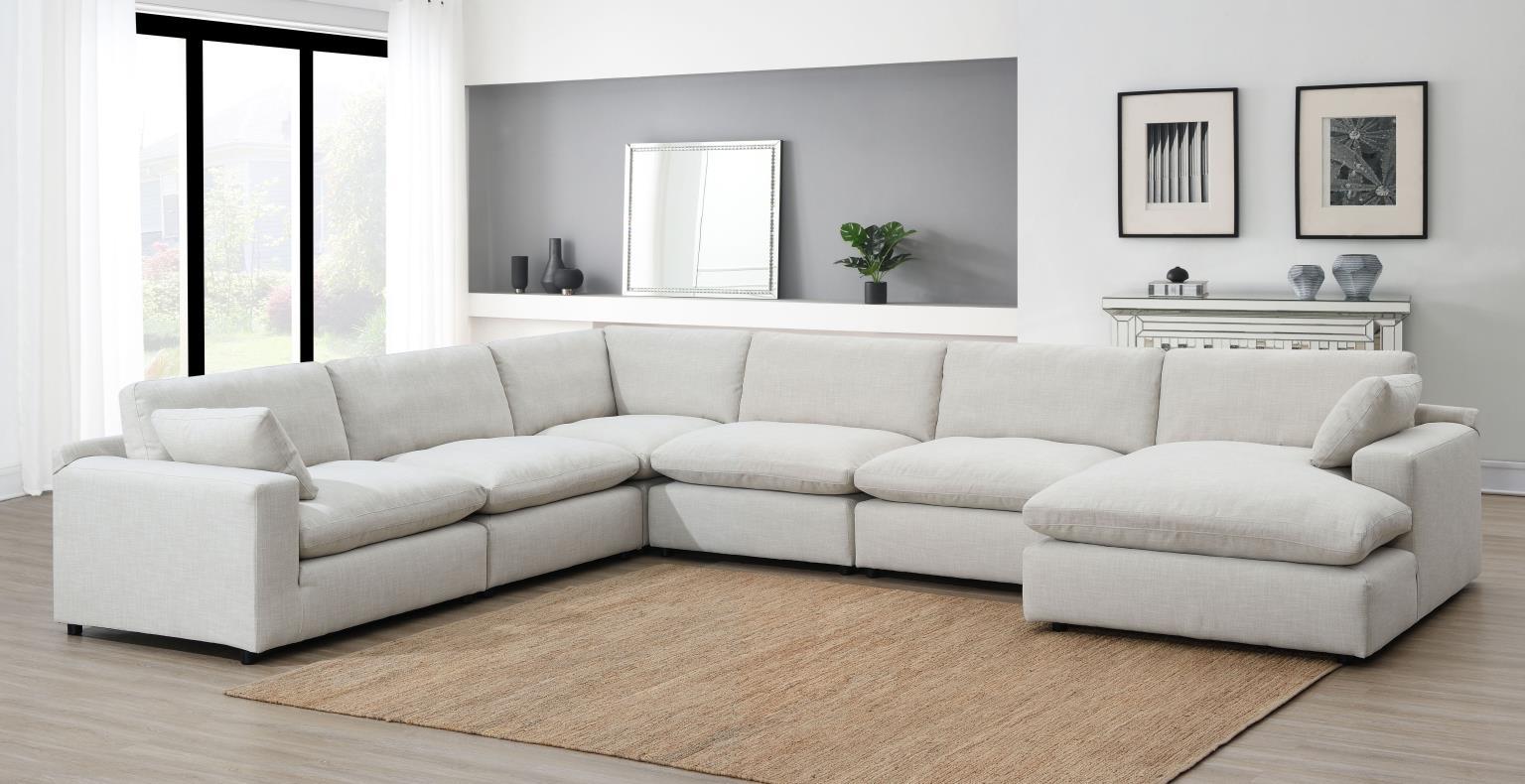 6 Pc · 3 Armless Chairs, 1 Right Chaise, 1 LAFSeat, 1 Wedge