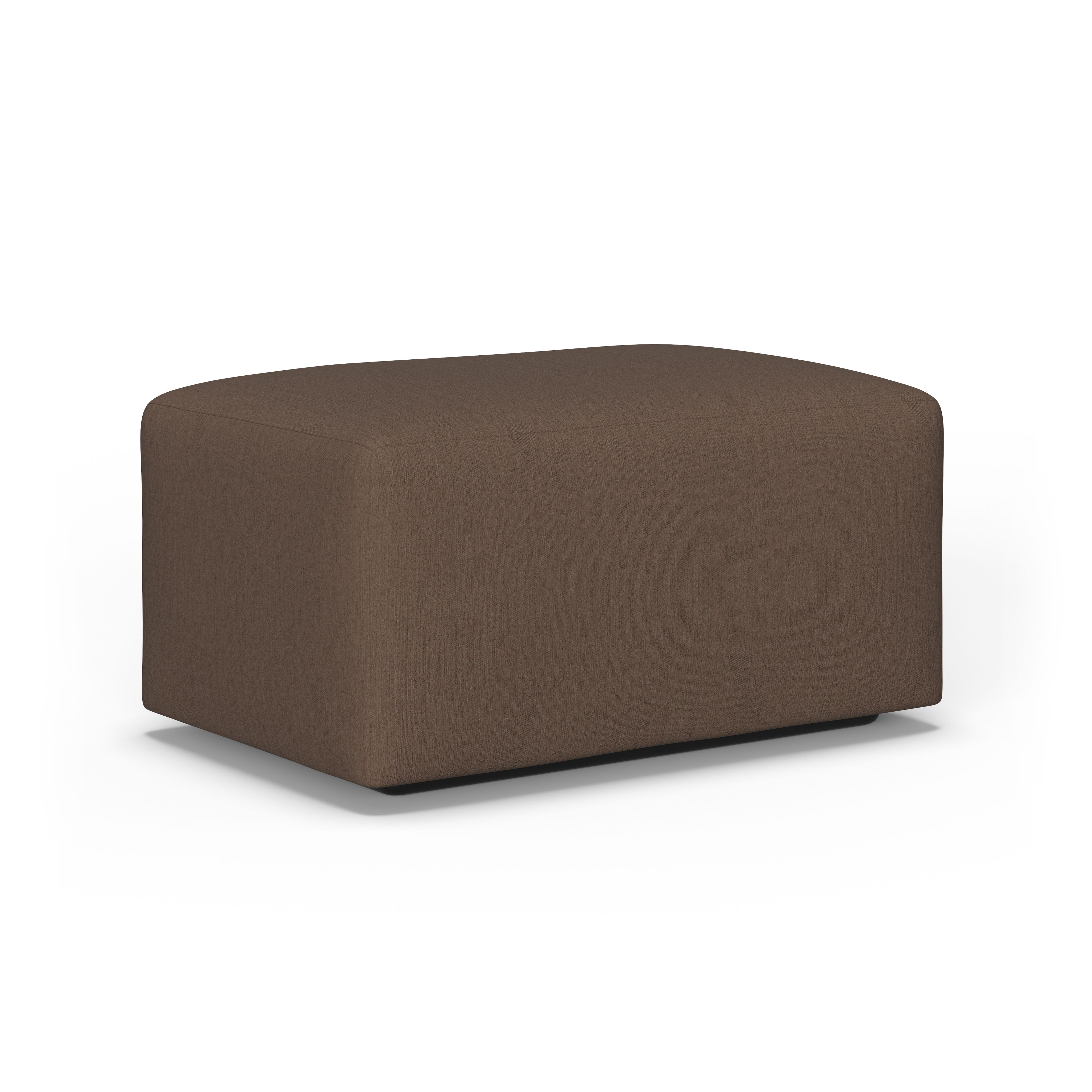 Dawson - Fabric Stationary Ottoman, dark brown