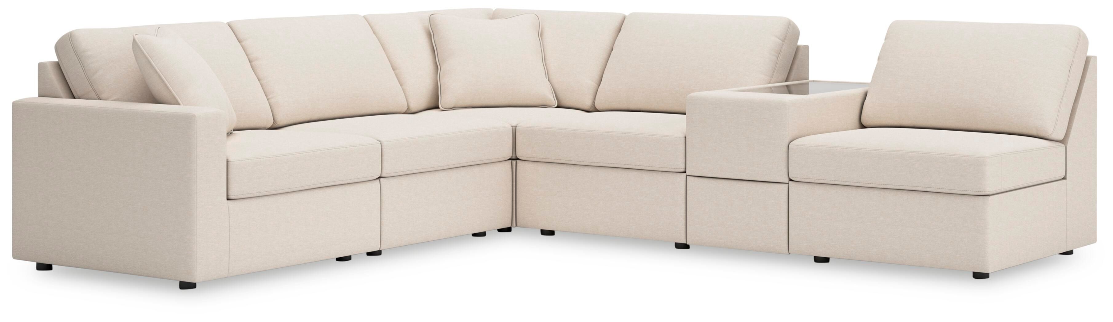 Modmax – 6-Piece Sectional With Storage Console And 3 Armless Chairs – Oyster