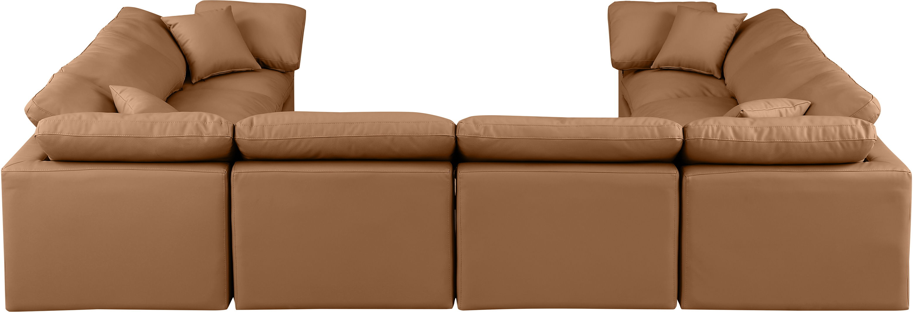 Indulge - Faux Leather 8 Piece Modular Sectional - Cognac